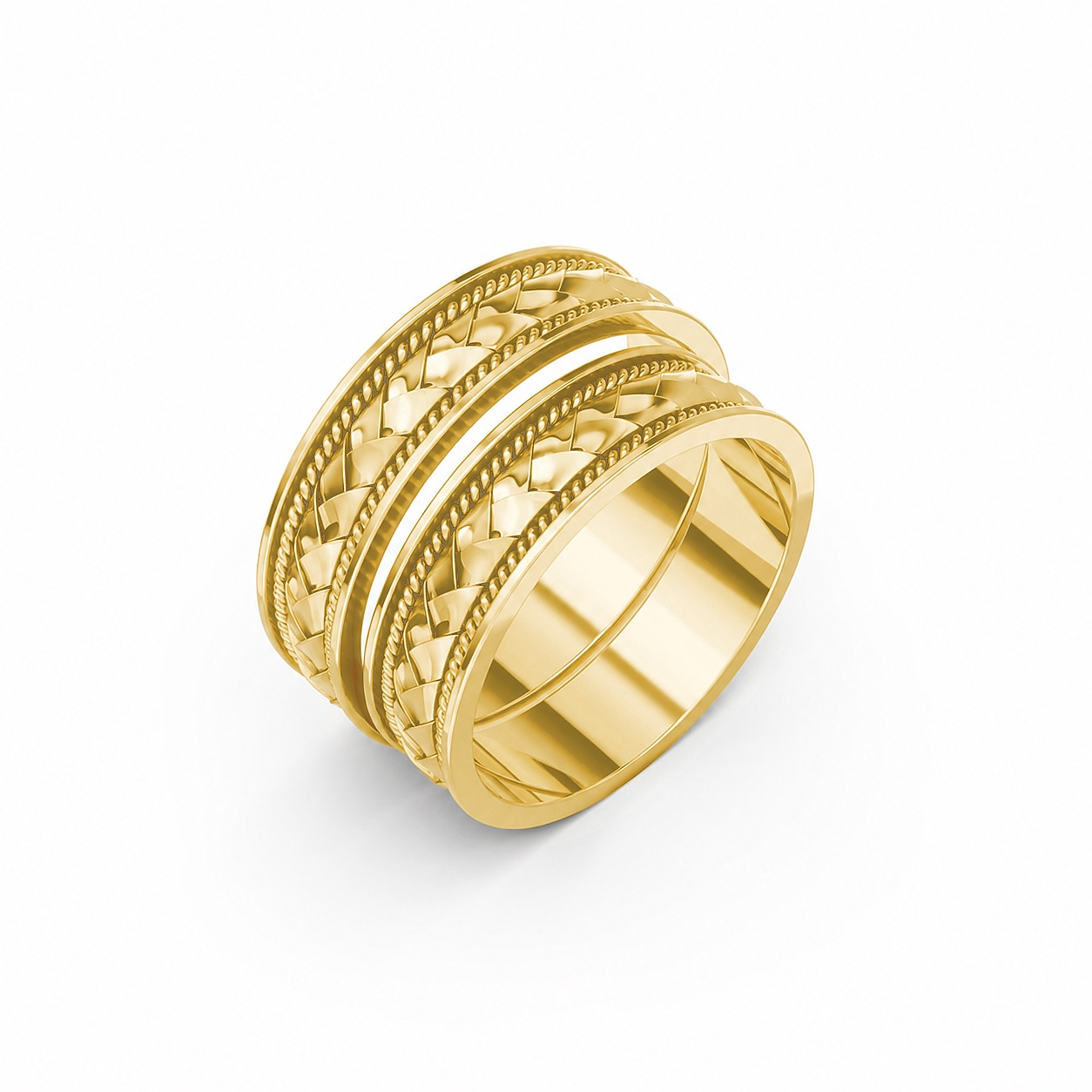 Nhẫn cưới H63 màu Vàng Gold thiết kế tinh tế, sang trọng