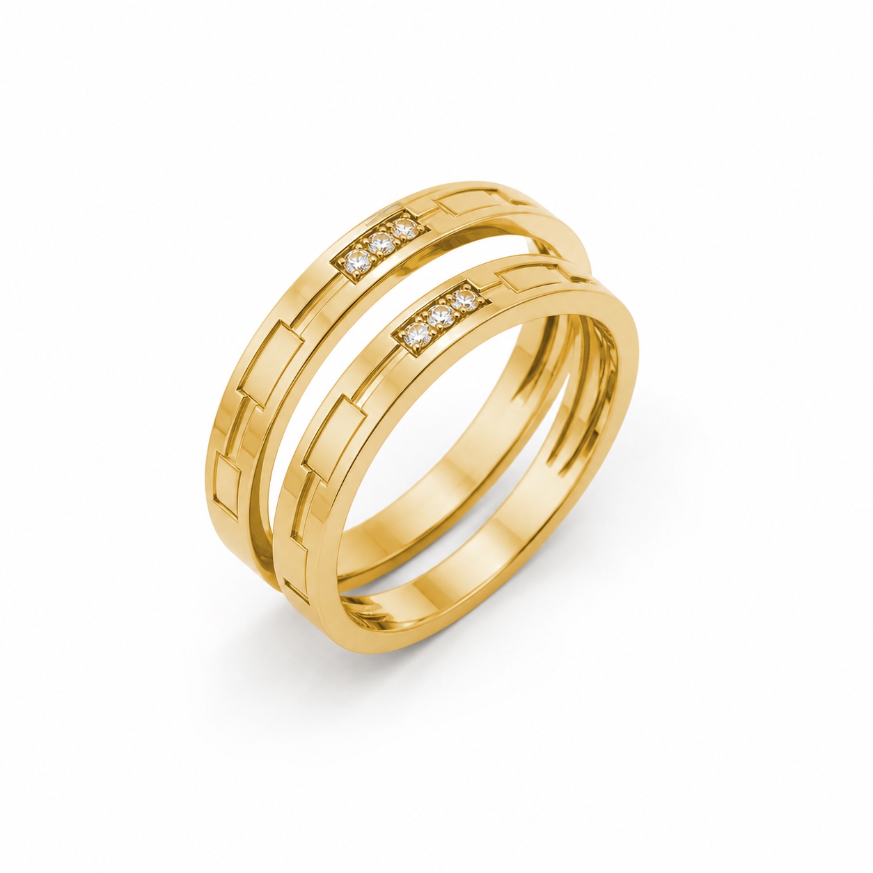Nhẫn cưới H65 Vàng Gold thiết kế tinh tế, sang trọng