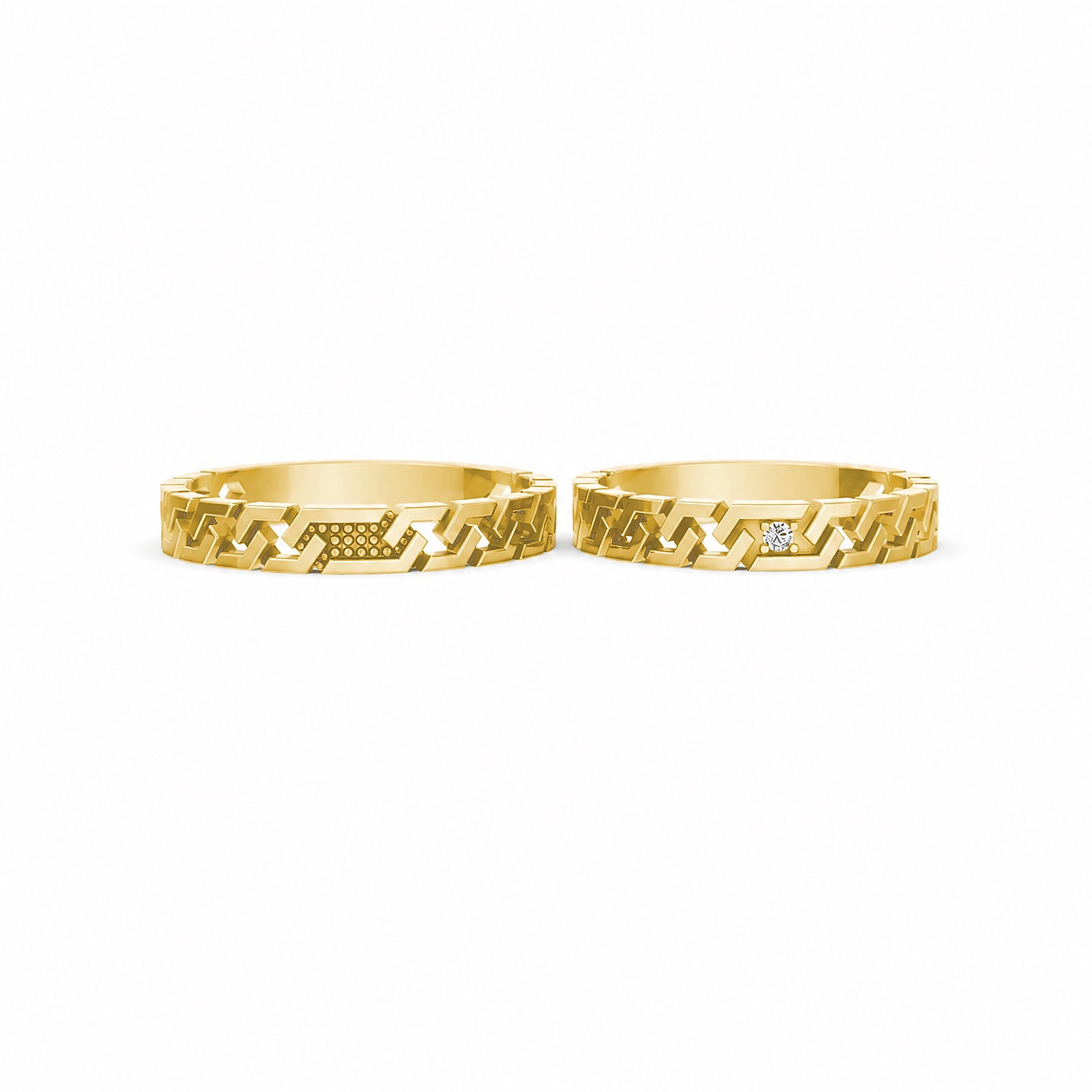 Nhẫn cưới H67 Vàng Gold vàng 10K/14K/18K/607 cao cấp, thanh lịch