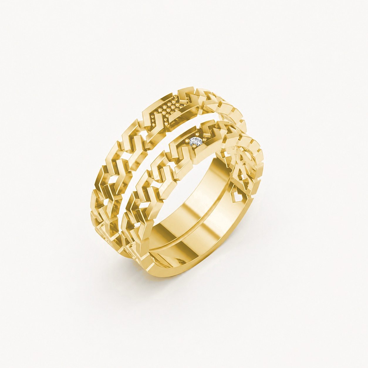 Nhẫn cưới H67 Vàng Gold thiết kế tinh tế, sang trọng