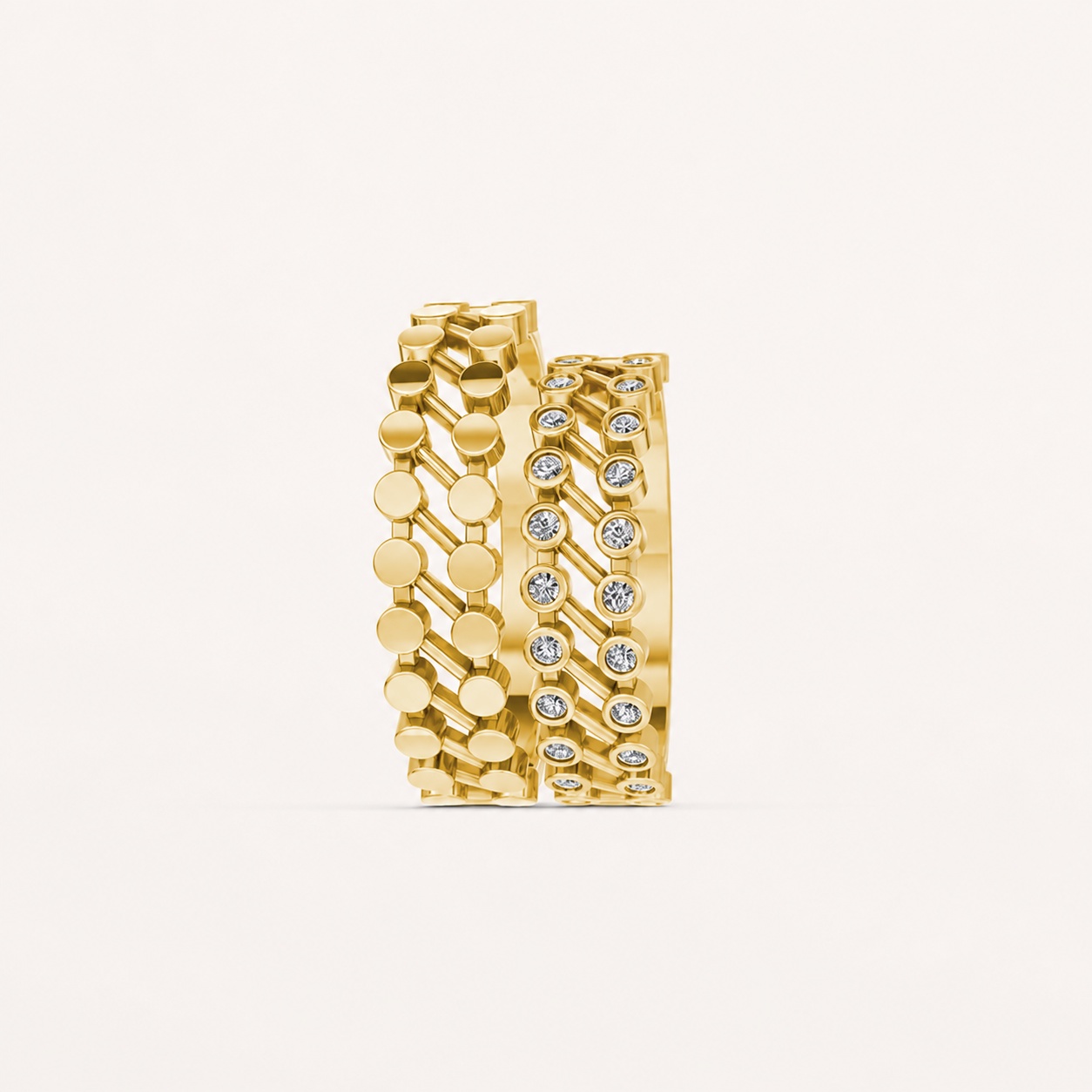 Nhẫn cưới H68 Vàng Gold thiết kế phá cách, sang trọng