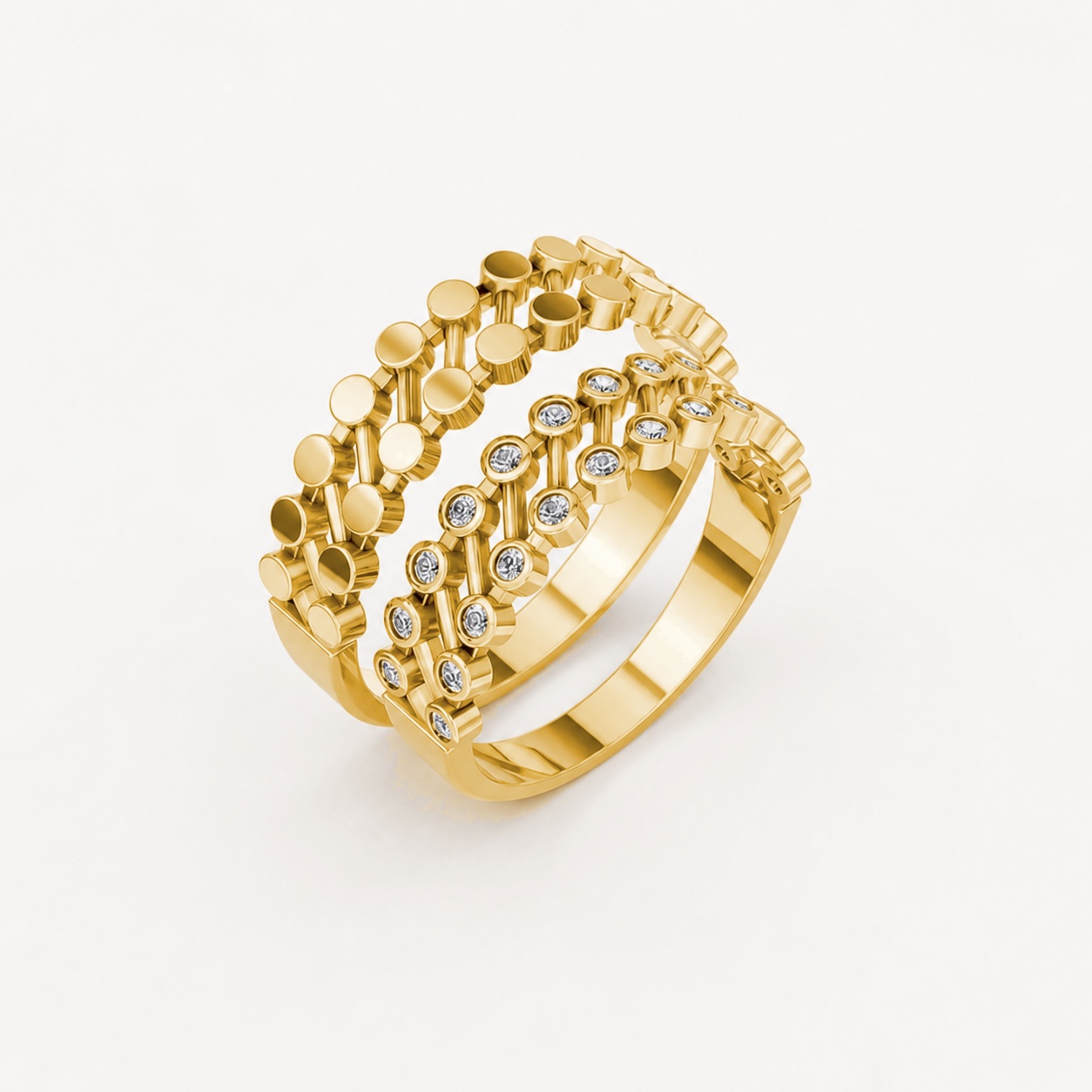 Nhẫn cưới H68 Vàng Gold thiết kế tinh tế, sang trọng