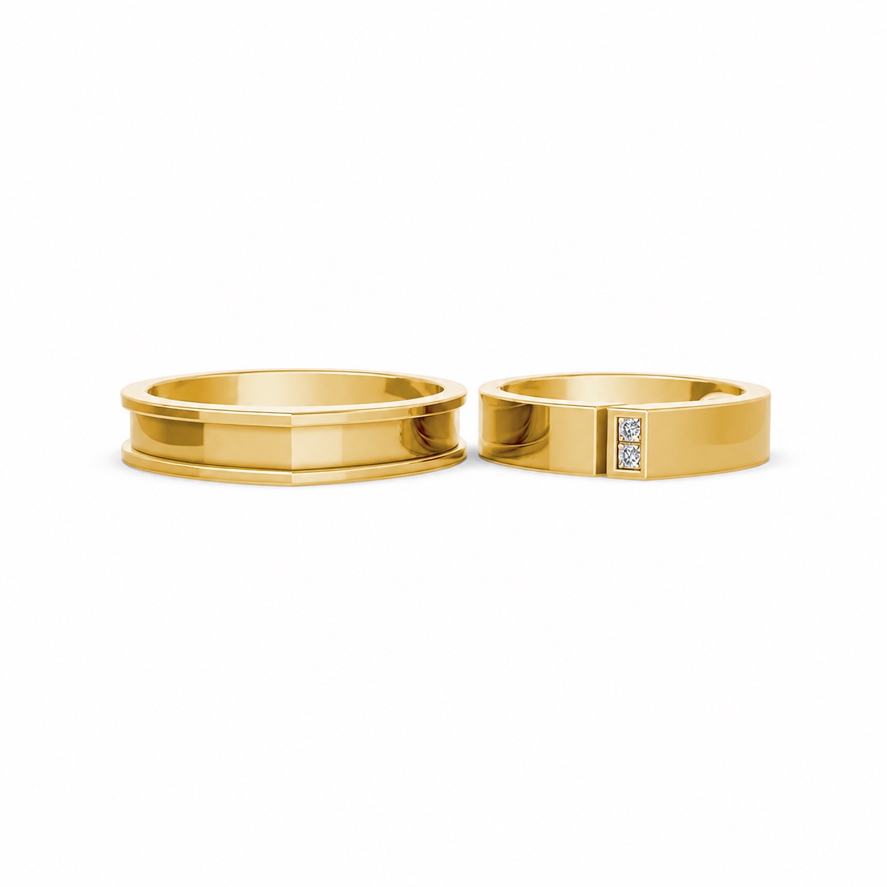 Nhẫn Cưới Collab Ceramic – H77 Vàng Gold vàng 10K/14K/18K/607 cao cấp, thanh lịch
