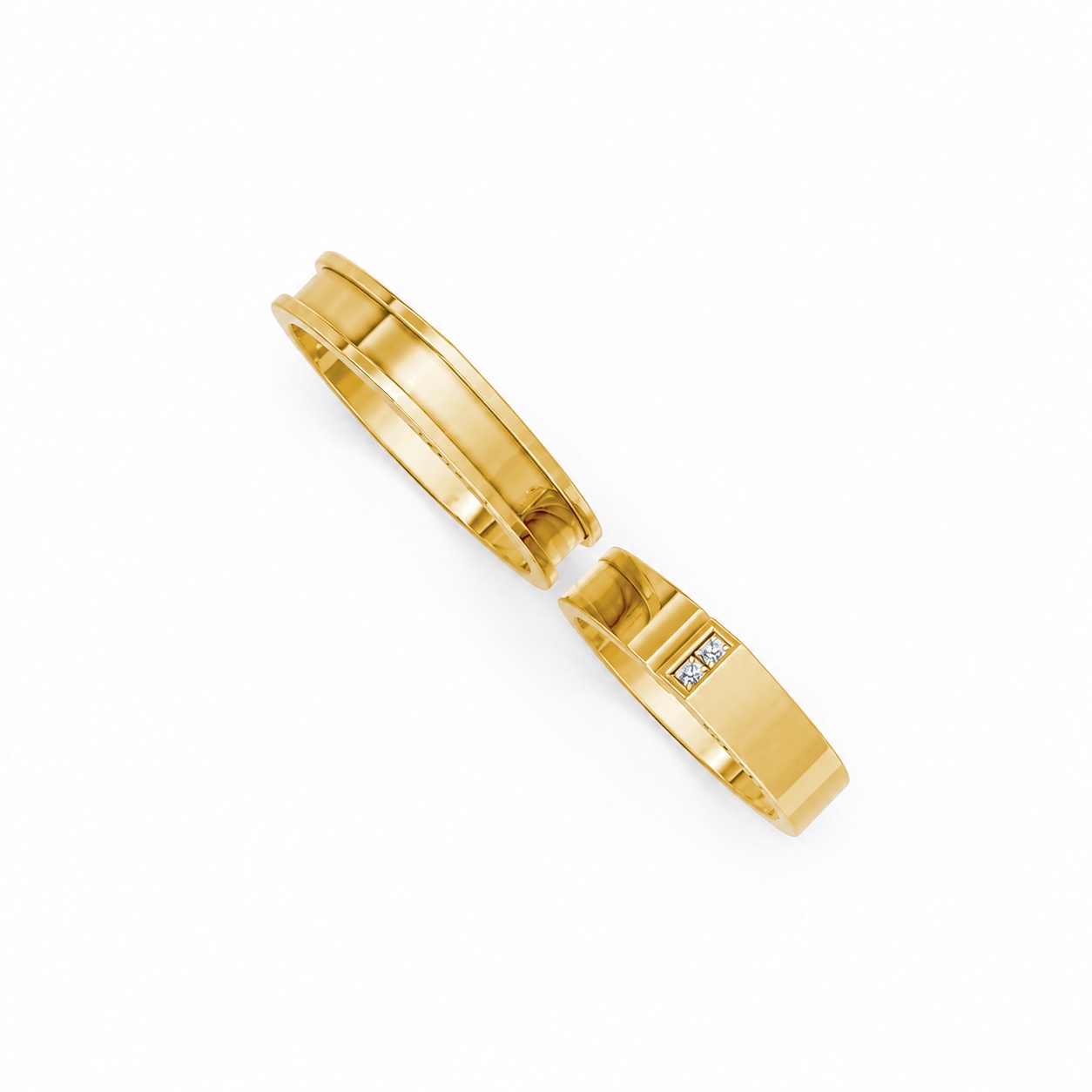 Nhẫn Cưới Collab Ceramic – H77 Vàng Gold thiết kế tinh xảo, độc đáo