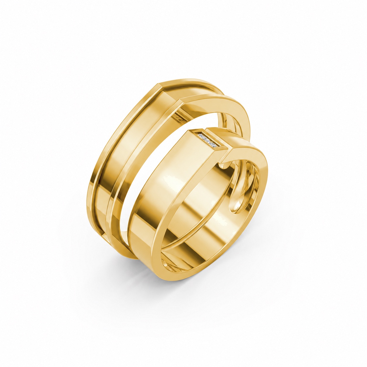 Nhẫn Cưới Collab Ceramic – H77 Vàng Gold thiết kế tinh tế, sang trọng