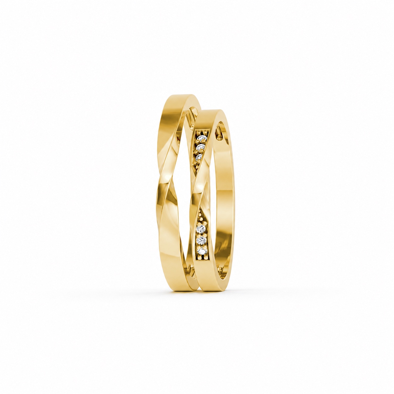 Nhẫn cưới H90 Vàng Gold thiết kế phá cách, sang trọng