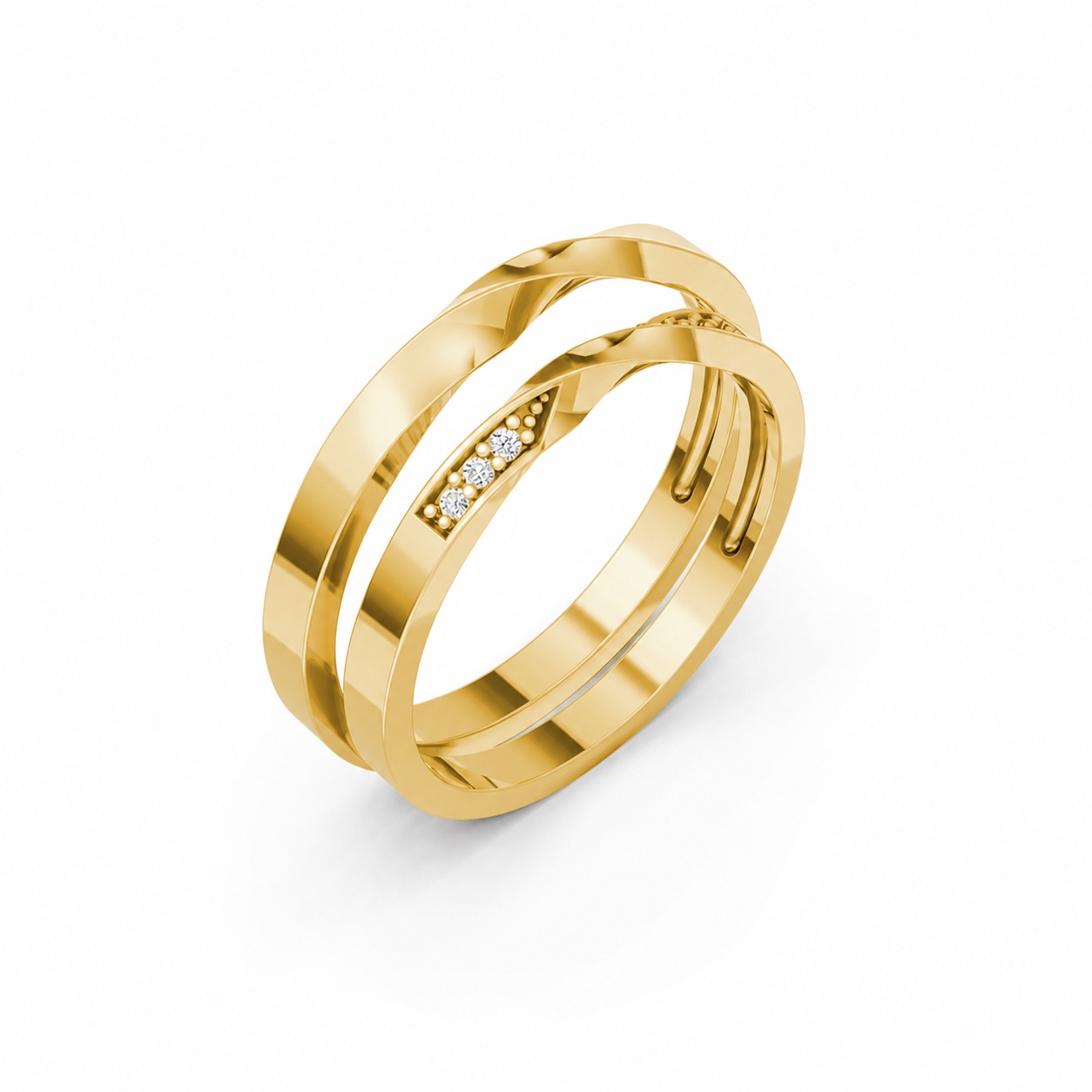 Nhẫn cưới H90 Vàng Gold thiết kế tinh tế, sang trọng