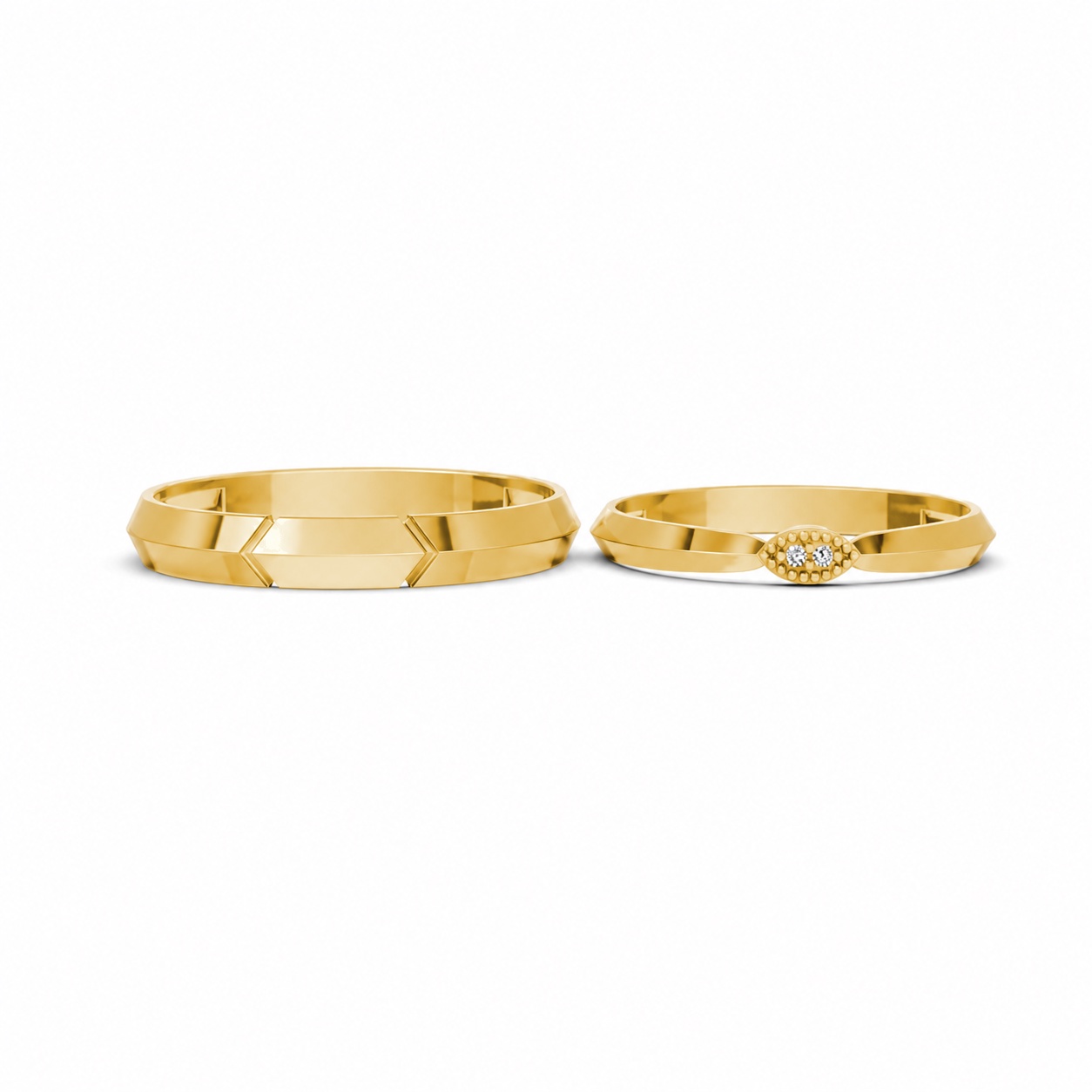 Nhẫn cưới H91 Vàng Gold vàng 10K/14K/18K/607 cao cấp, thanh lịch