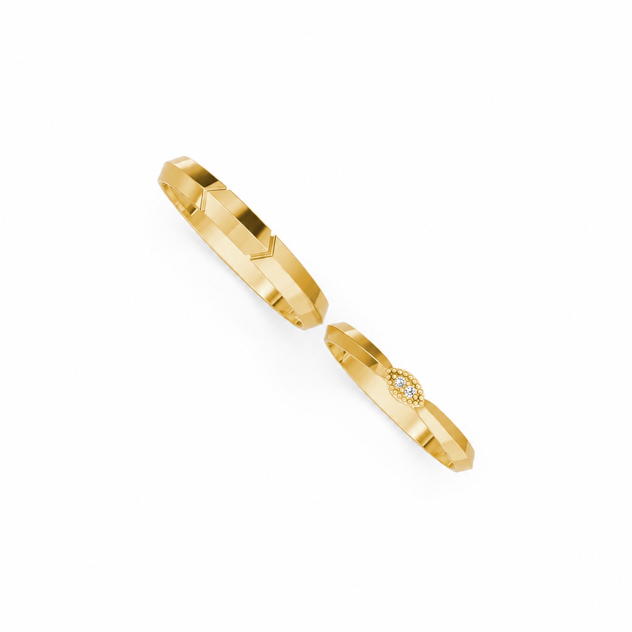 Nhẫn cưới H91 Vàng Gold thiết kế tinh xảo, độc đáo