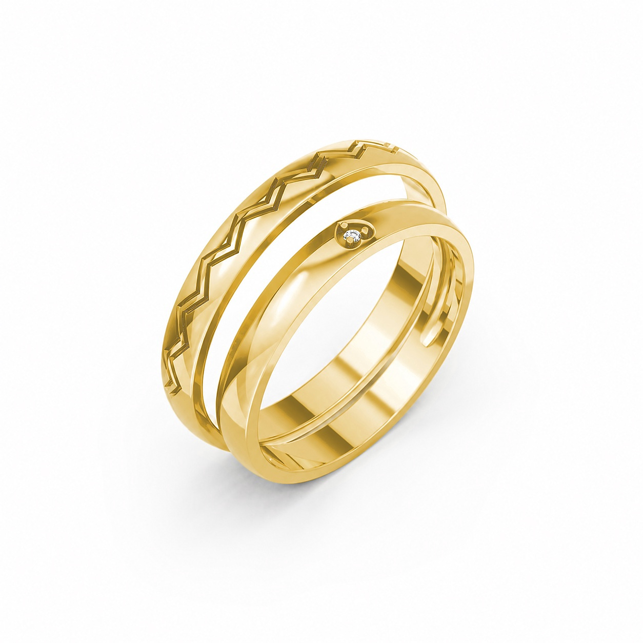 Nhẫn cưới H96 Vàng Gold thiết kế tinh tế, sang trọng