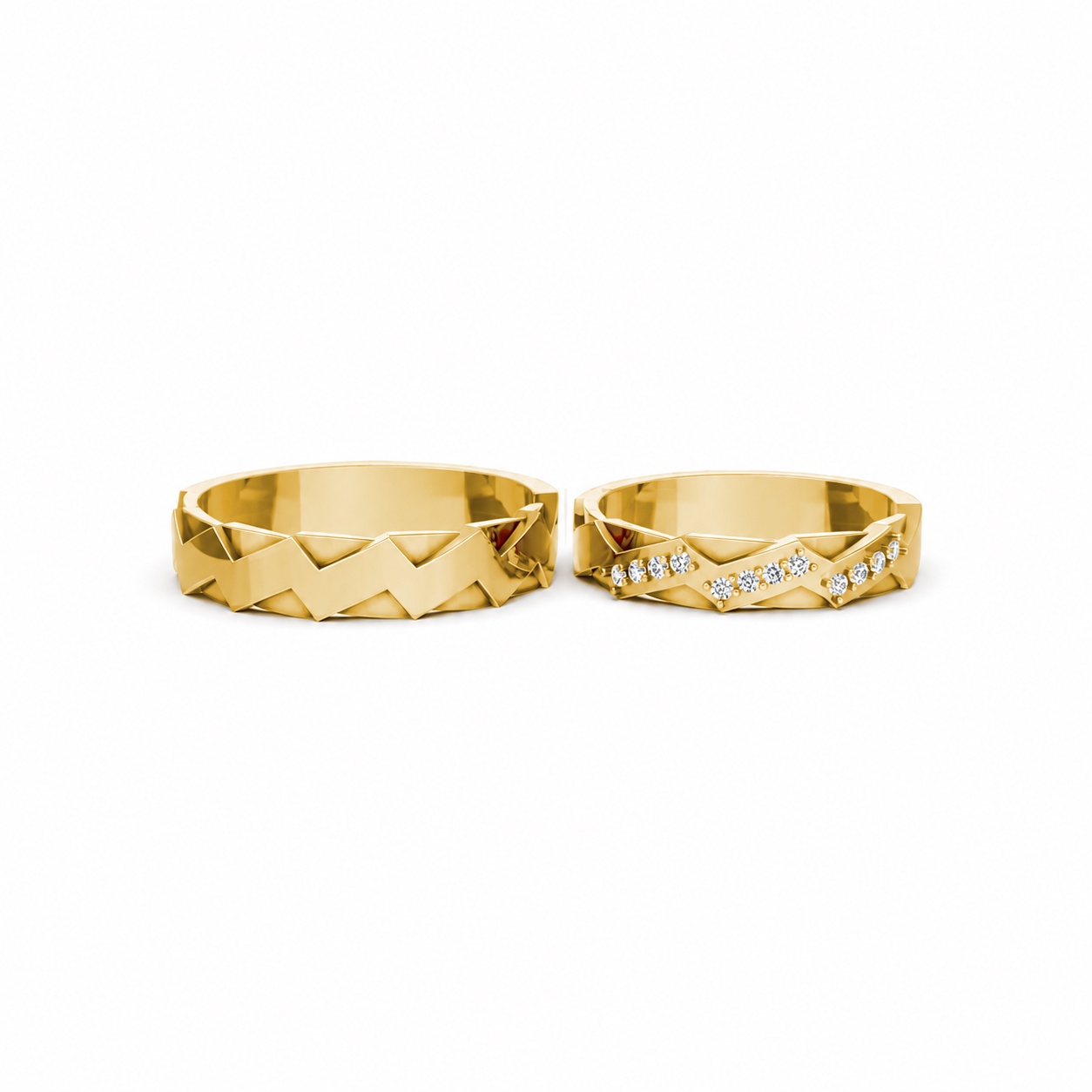 Nhẫn cưới K13 Vàng Gold vàng 10K/14K/18K/607 cao cấp, thanh lịch