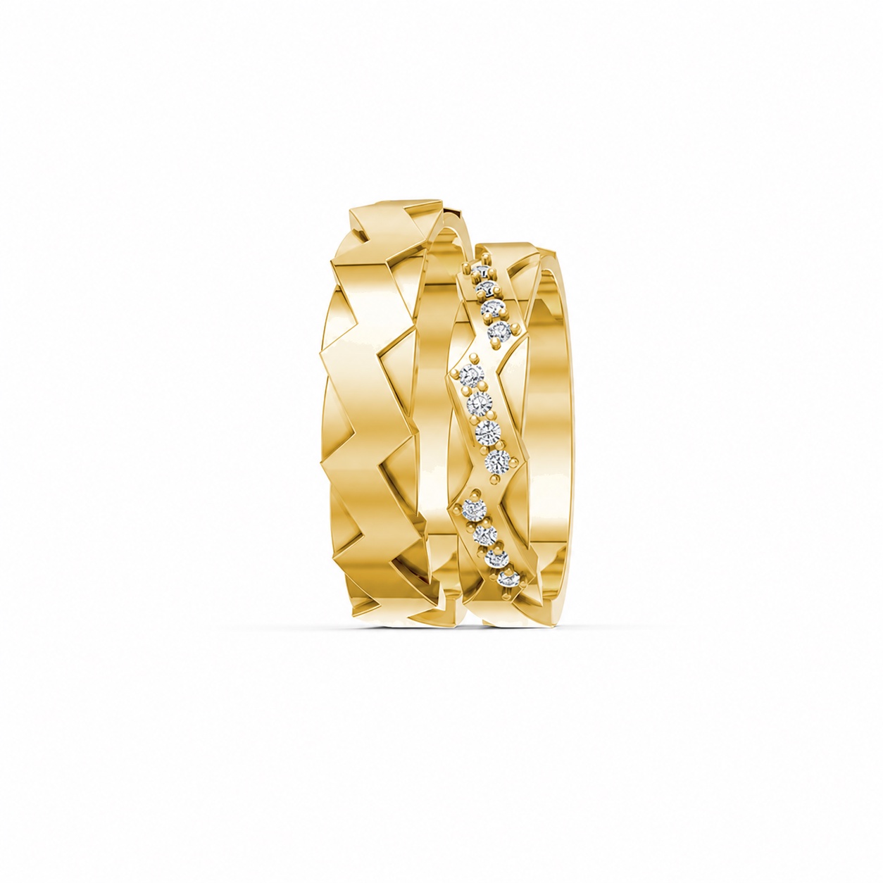 Nhẫn cưới K13 Vàng Gold thiết kế phá cách, sang trọng