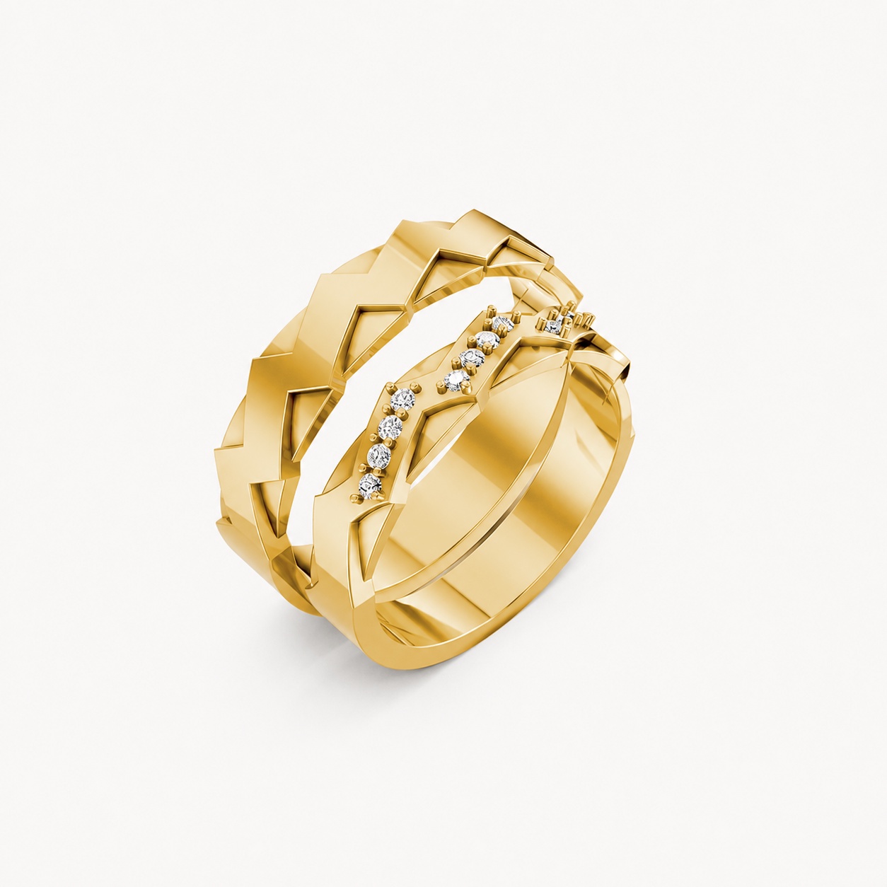 Nhẫn cưới K13 Vàng Gold thiết kế tinh tế, sang trọng