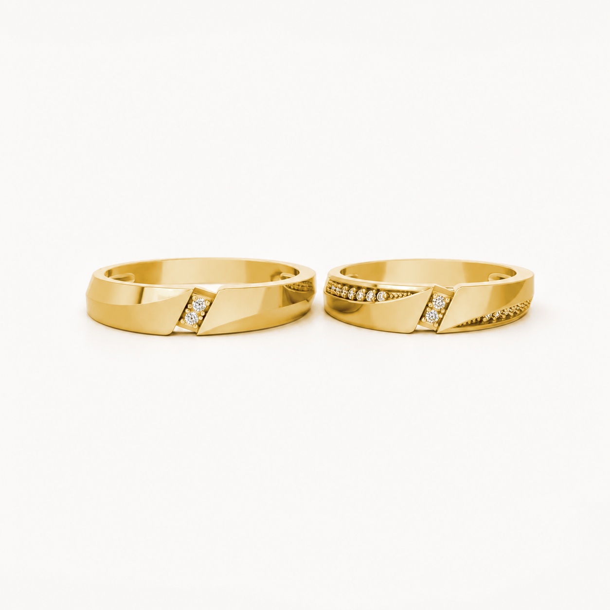 Nhẫn cưới K21 Vàng Gold vàng 10K/14K/18K/607 cao cấp, thanh lịch