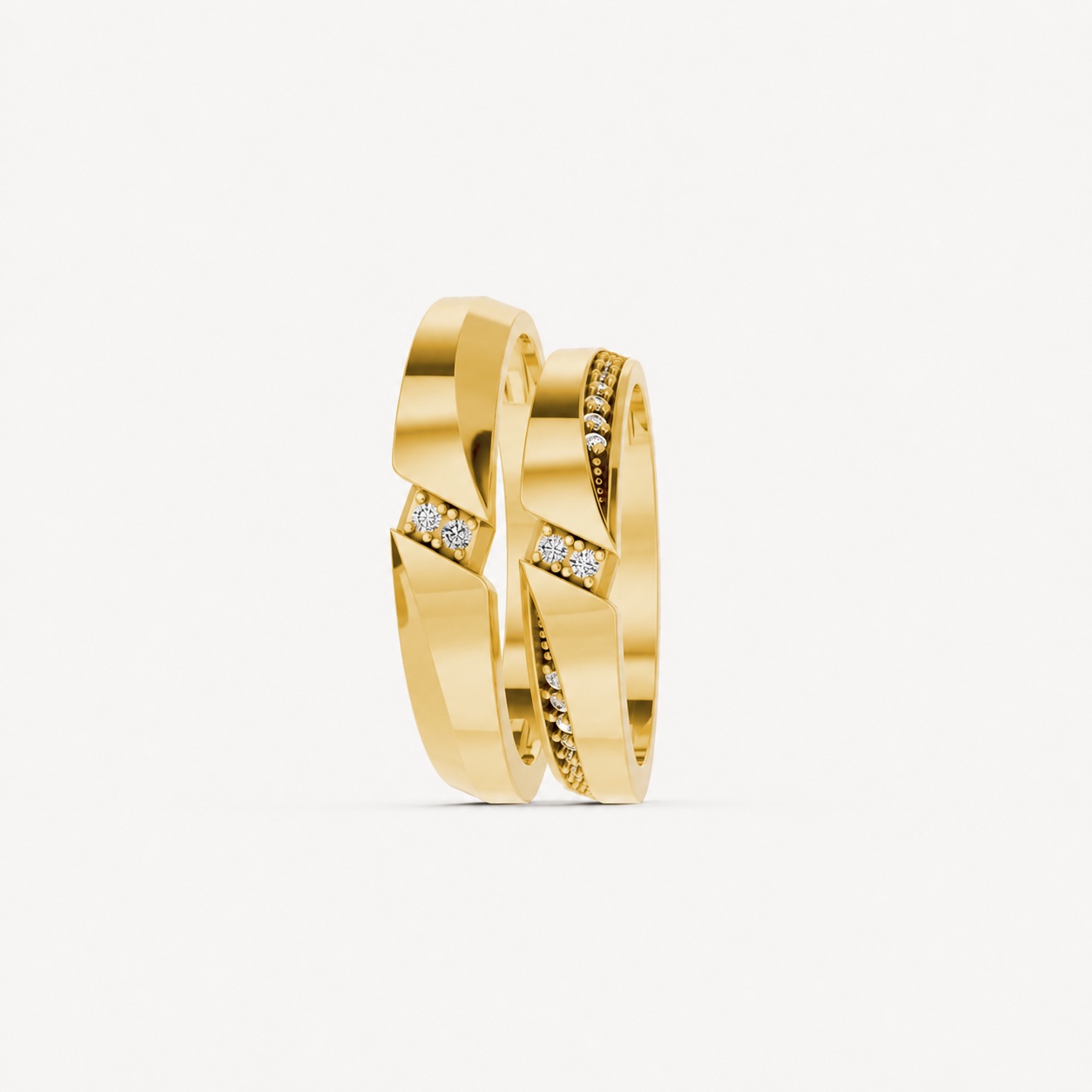 Nhẫn cưới K21 Vàng Gold thiết kế phá cách, sang trọng
