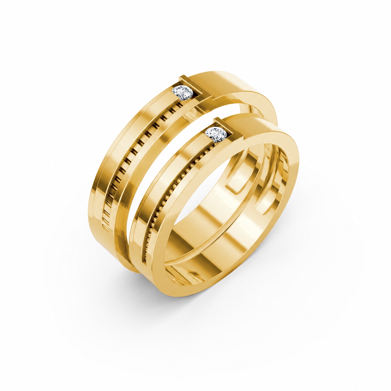 Nhẫn cưới K22 Vàng Gold thiết kế tinh tế, sang trọng