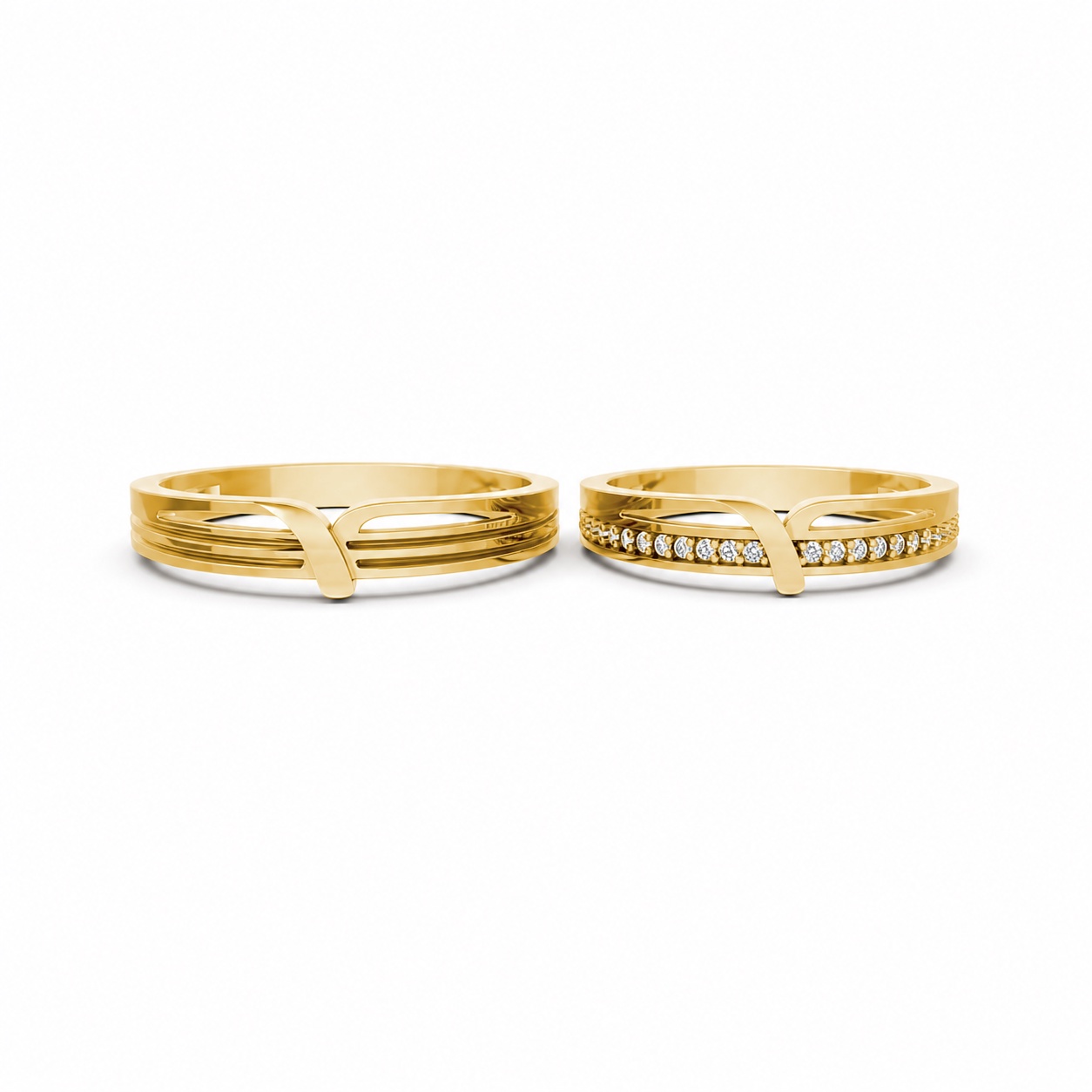 Nhẫn cưới K23 Vàng Gold vàng 10K/14K/18K/607 cao cấp, thanh lịch
