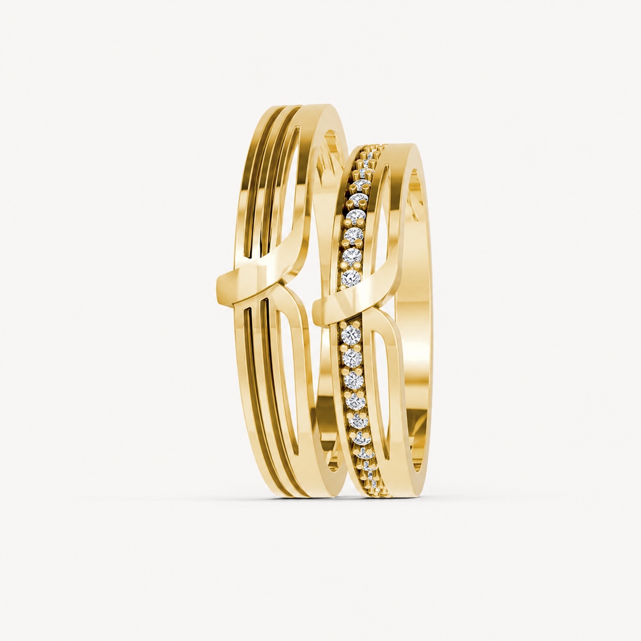 Nhẫn cưới K23 Vàng Gold thiết kế phá cách, sang trọng