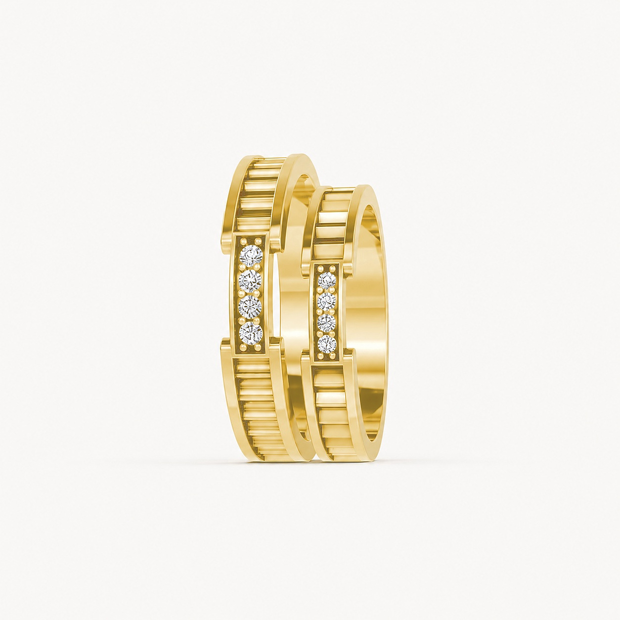 Nhẫn cưới K24 Vàng Gold thiết kế phá cách, sang trọng