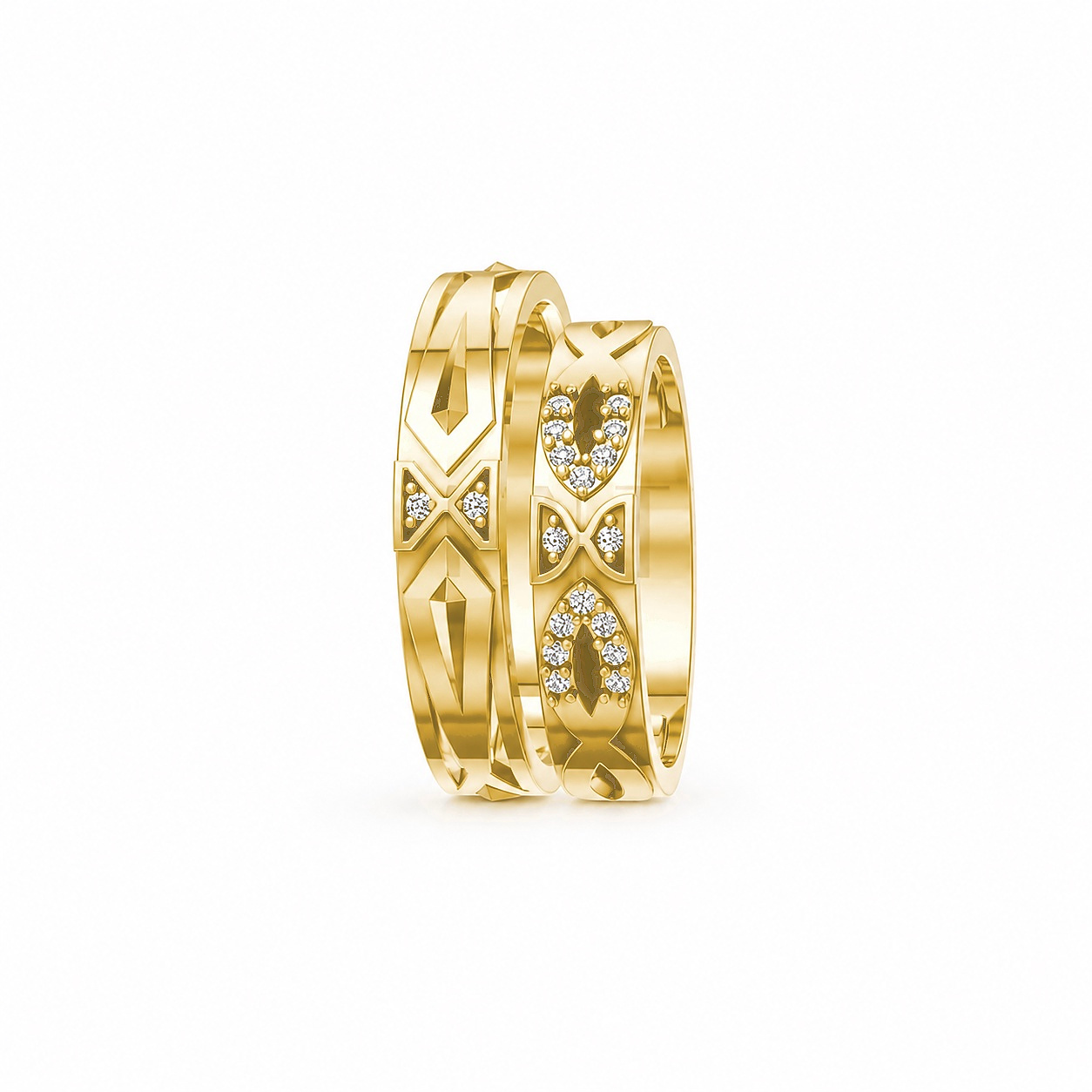NHẪN CƯỚI K25 Vàng Gold thiết kế phá cách, sang trọng