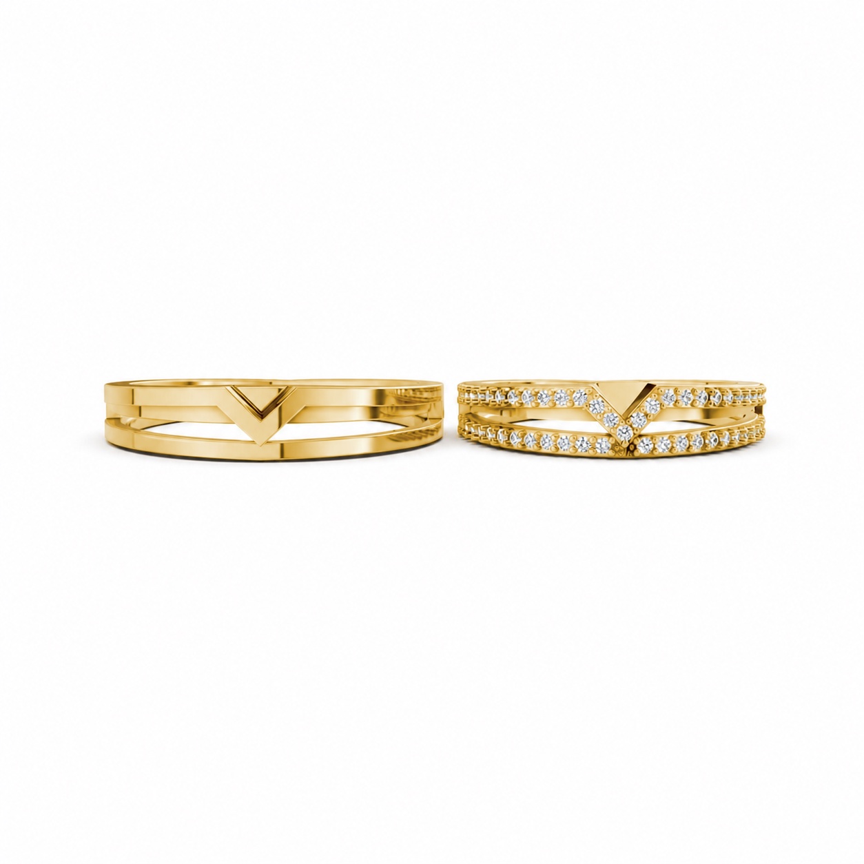 Nhẫn cưới K26 Vàng Gold vàng 10K/14K/18K/607 cao cấp, thanh lịch