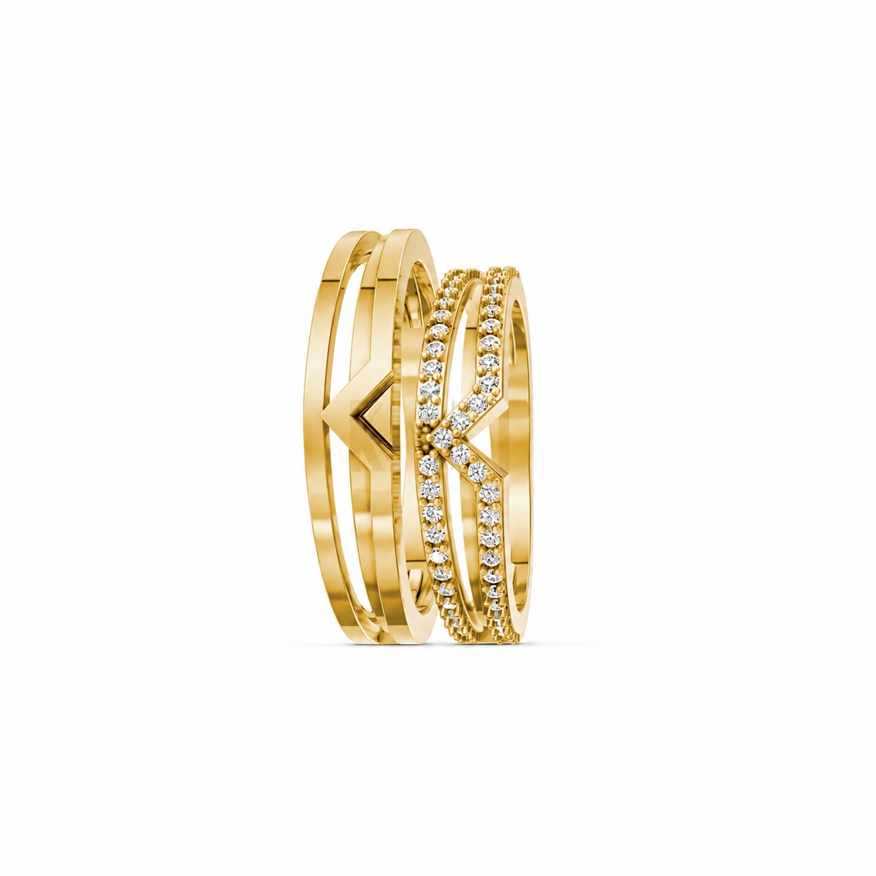 Nhẫn cưới K26 Vàng Gold thiết kế phá cách, sang trọng