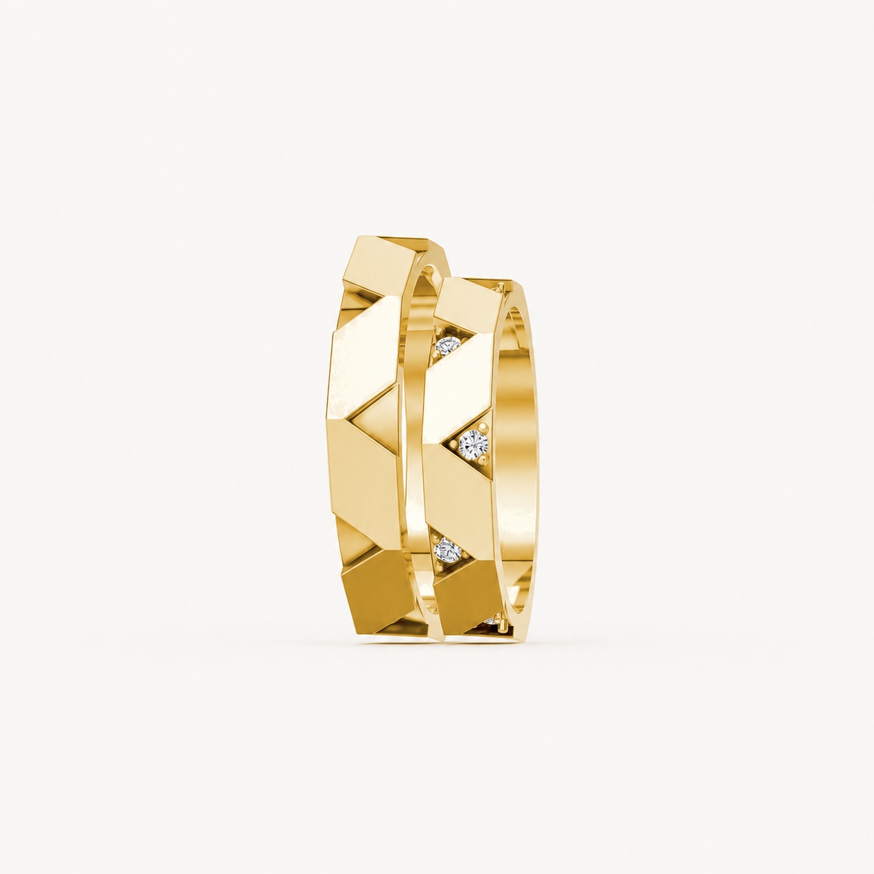 Nhẫn cưới K27 Vàng Gold thiết kế phá cách, sang trọng