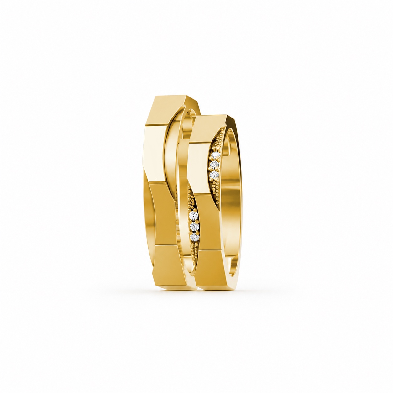 Nhẫn cưới K28 Vàng Gold thiết kế phá cách, sang trọng