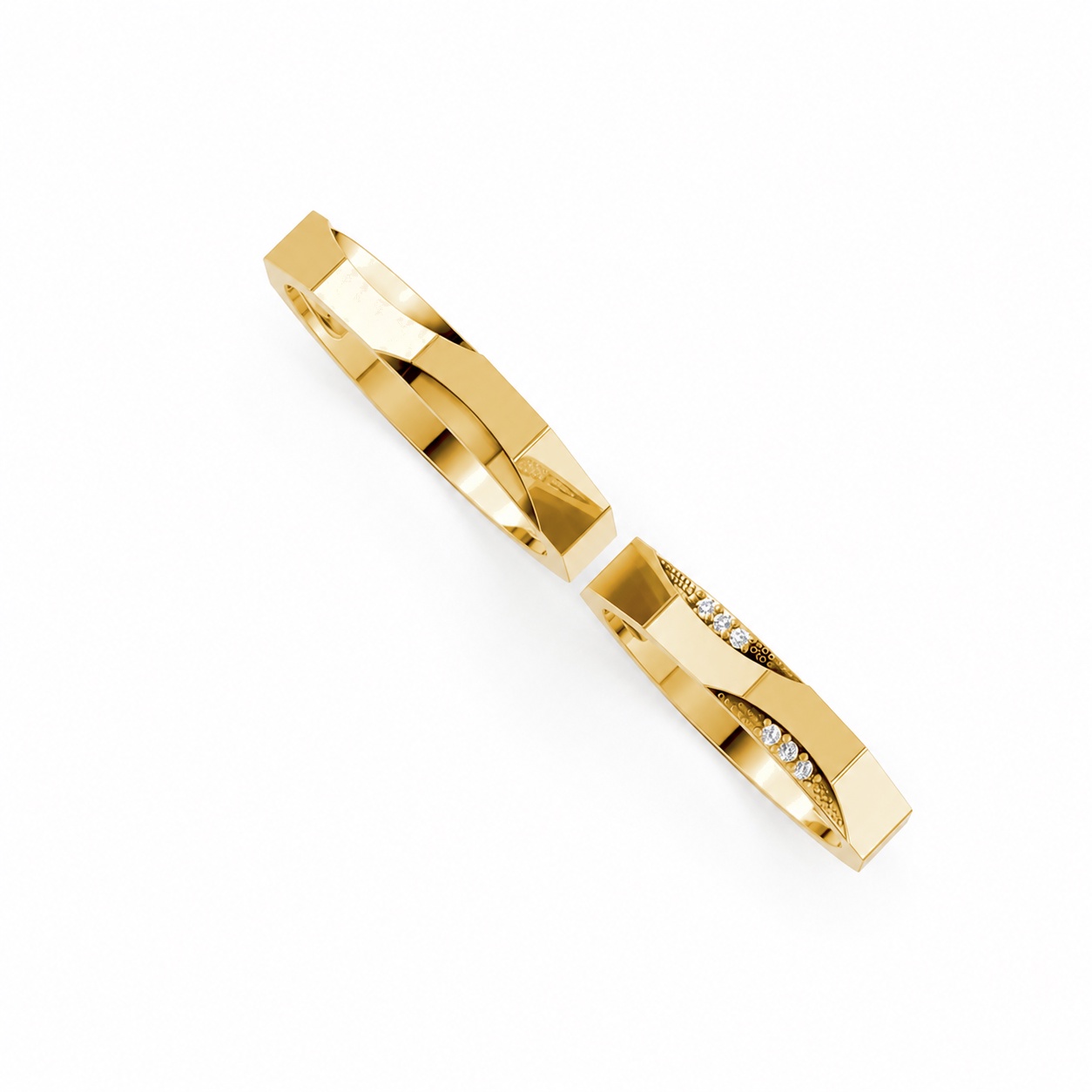 Nhẫn cưới K28 Vàng Gold thiết kế tinh xảo, độc đáo