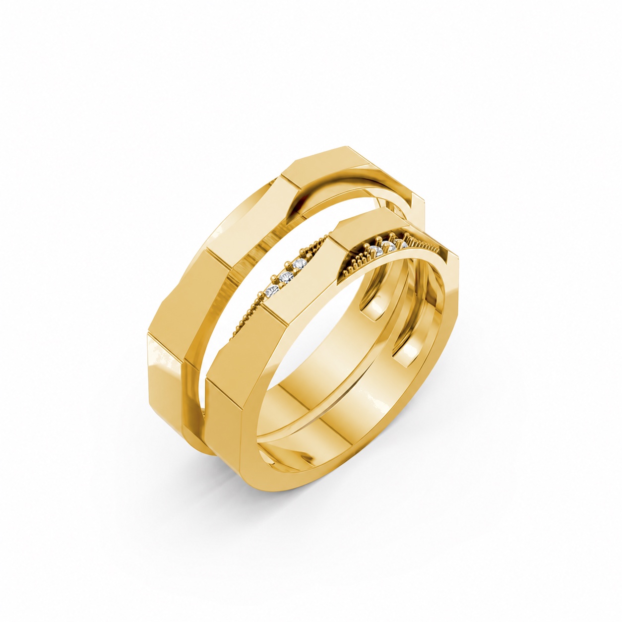 Nhẫn cưới K28 Vàng Gold thiết kế tinh tế, sang trọng