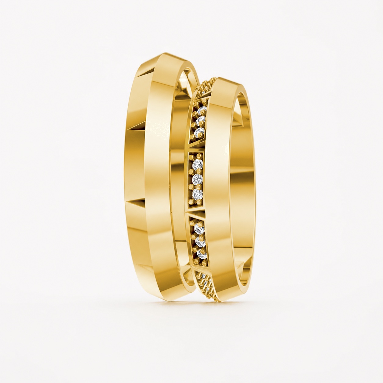 Nhẫn cưới K29 Vàng Gold thiết kế phá cách, sang trọng
