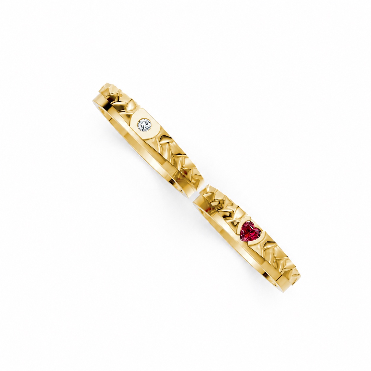 Nhẫn cưới kim cương F313 Vàng Gold thiết kế tinh xảo, độc đáo