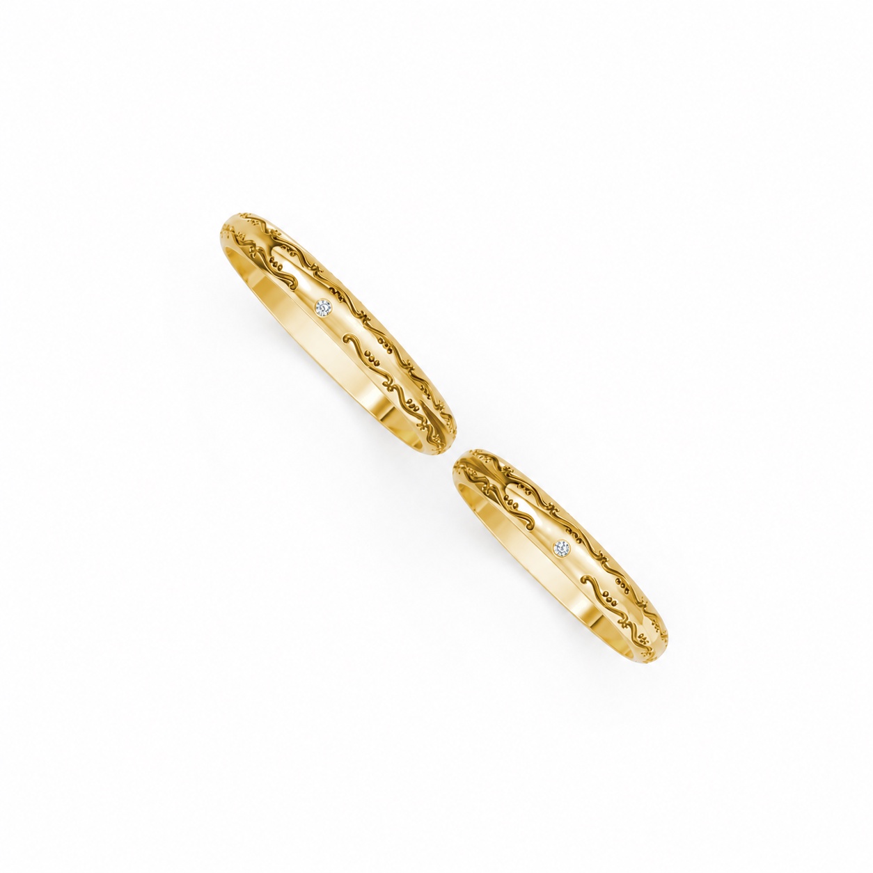 Nhẫn cưới kim cương H59 màu Vàng Gold vàng 10K/14K/18K/607 cao cấp, thanh lịch
