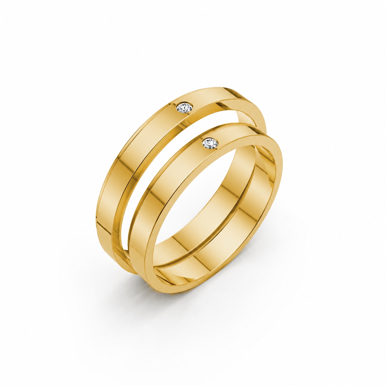 Nhẫn cưới kim cương TG5 Vàng Gold thiết kế tinh tế, sang trọng