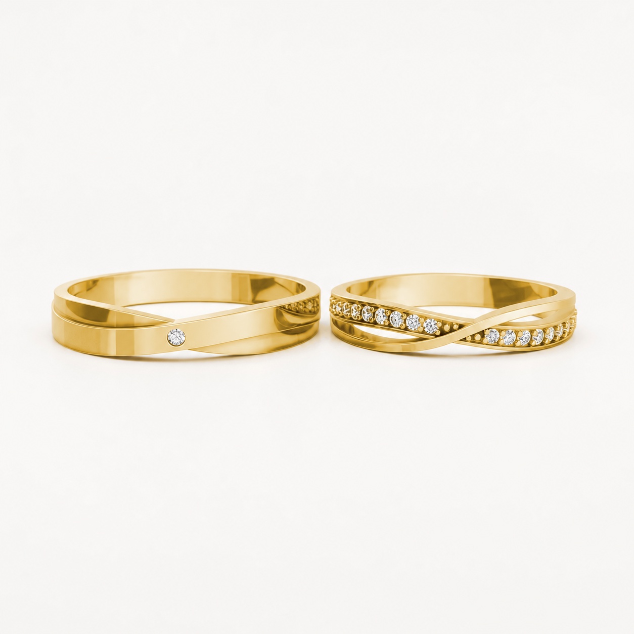 Nhẫn cưới S141 Vàng Gold vàng 10K/14K/18K/607 cao cấp, thanh lịch