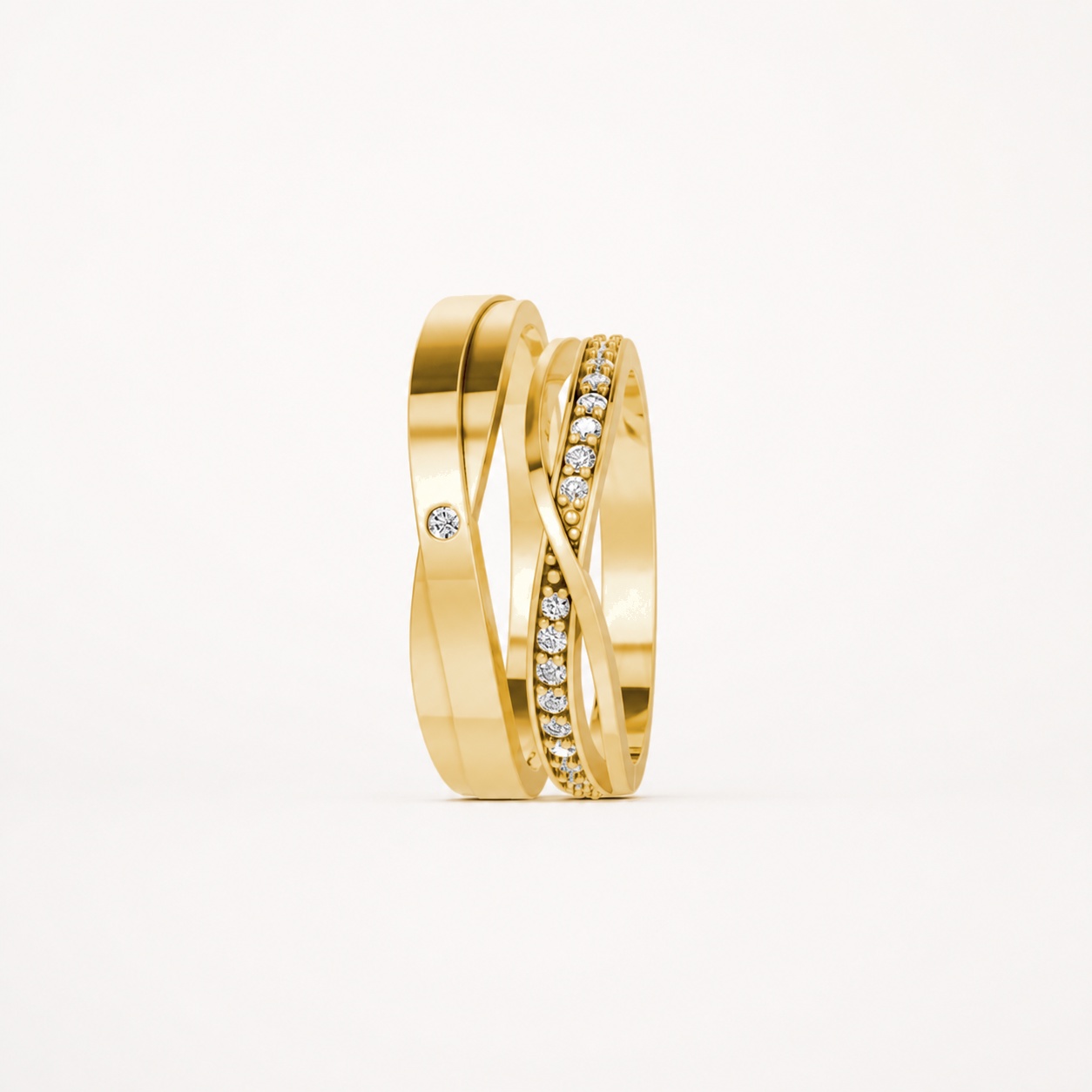 Nhẫn cưới S141 Vàng Gold thiết kế phá cách, sang trọng