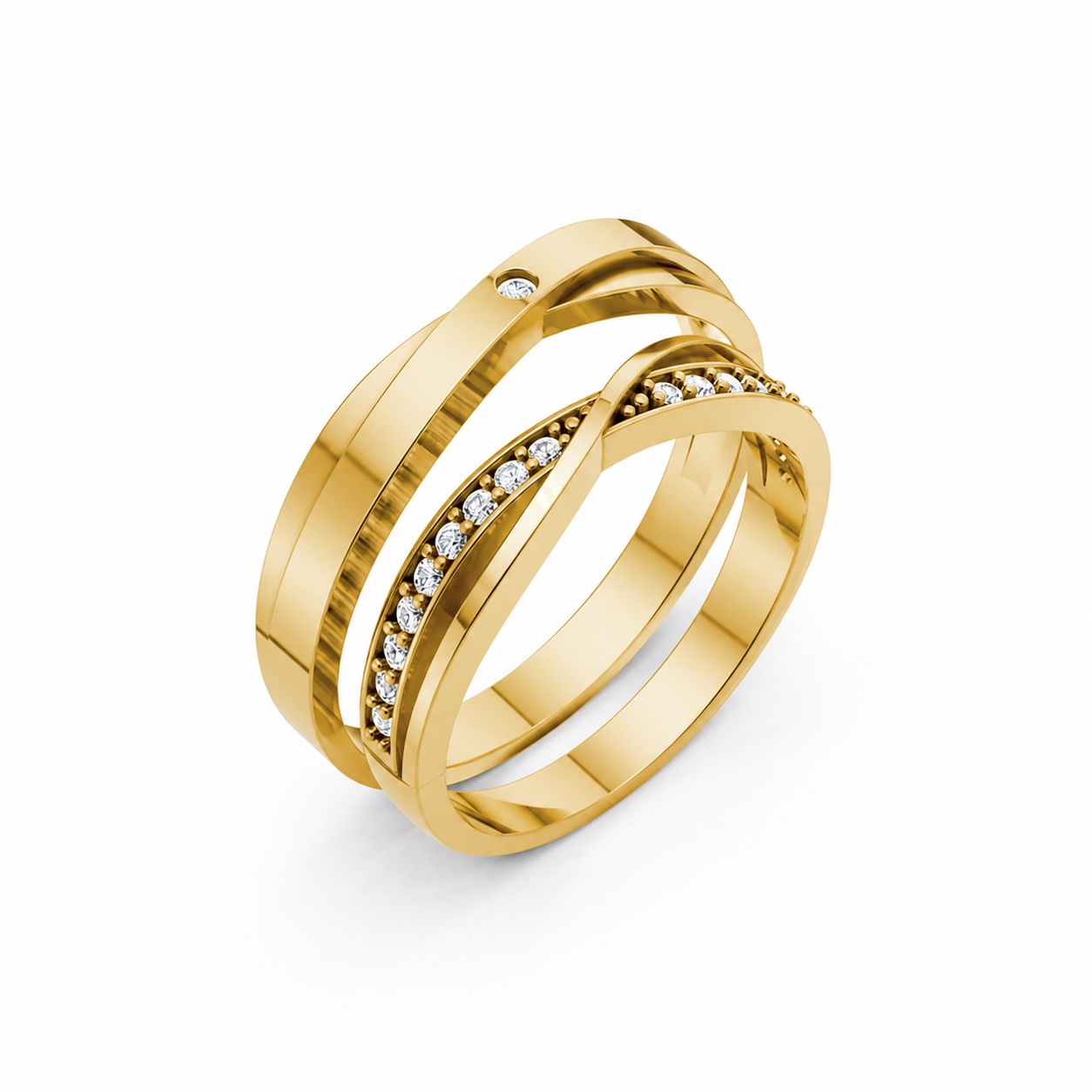 Nhẫn cưới S141 Vàng Gold thiết kế tinh tế, sang trọng