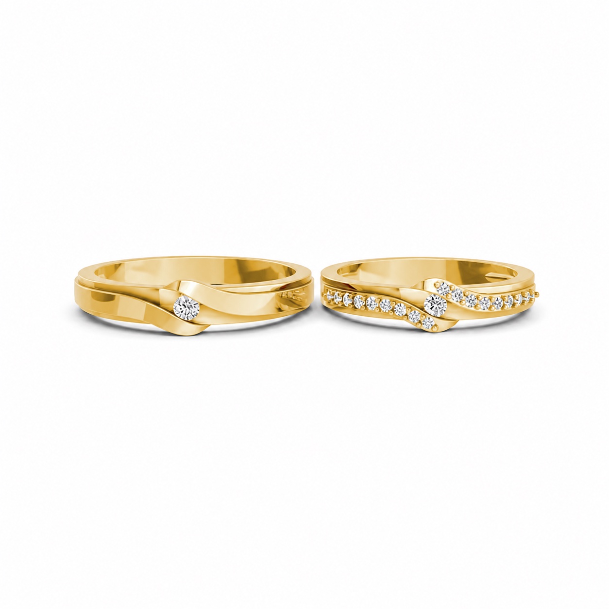 Nhẫn cưới S15 Vàng Gold vàng 10K/14K/18K/607 cao cấp, thanh lịch
