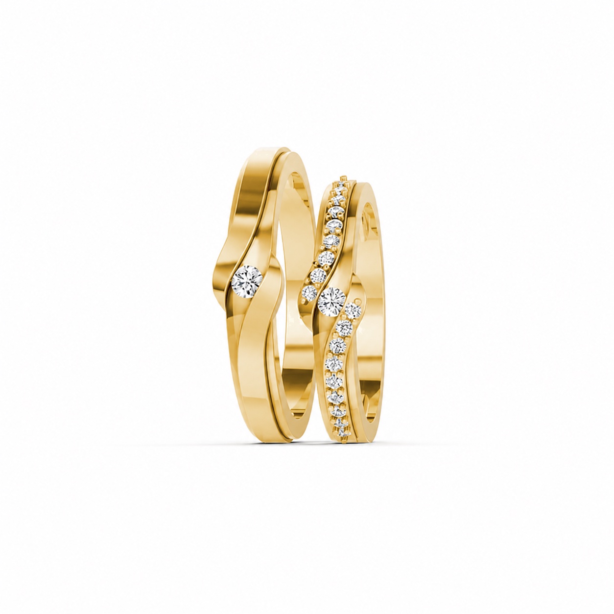 Nhẫn cưới S15 Vàng Gold thiết kế phá cách, sang trọng