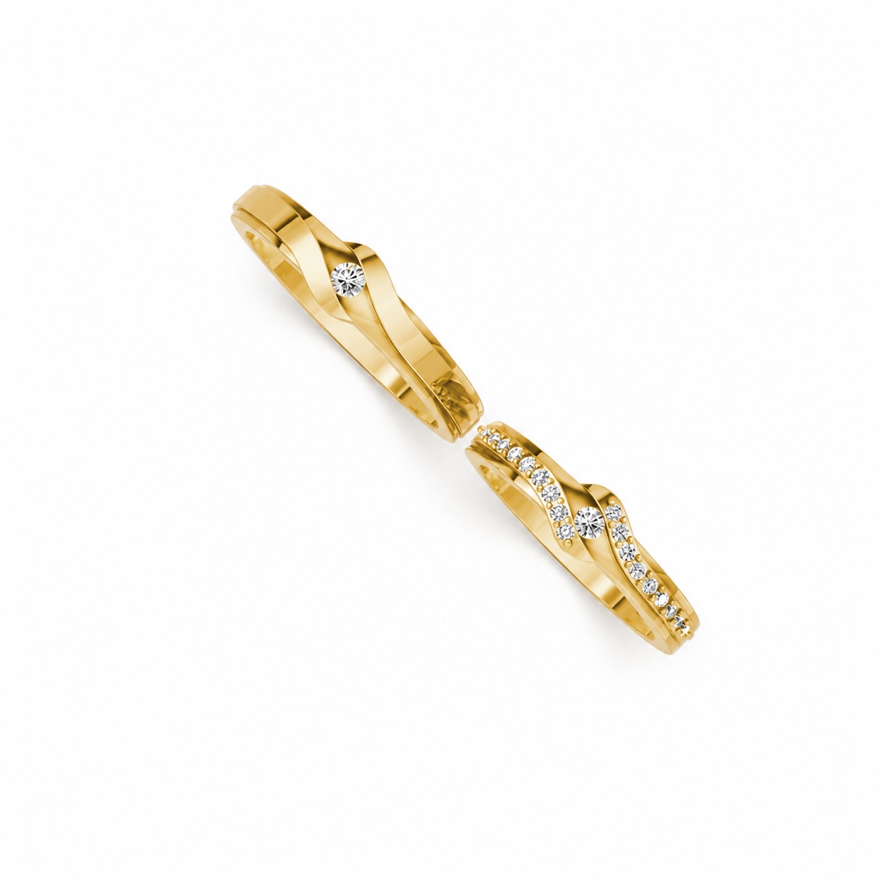 Nhẫn cưới S15 Vàng Gold thiết kế tinh xảo, độc đáo