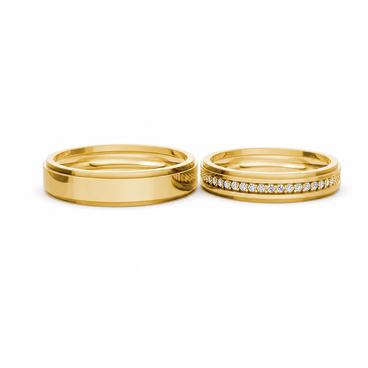 Nhẫn cưới S213 Vàng Gold vàng 10K/14K/18K/607 cao cấp, thanh lịch