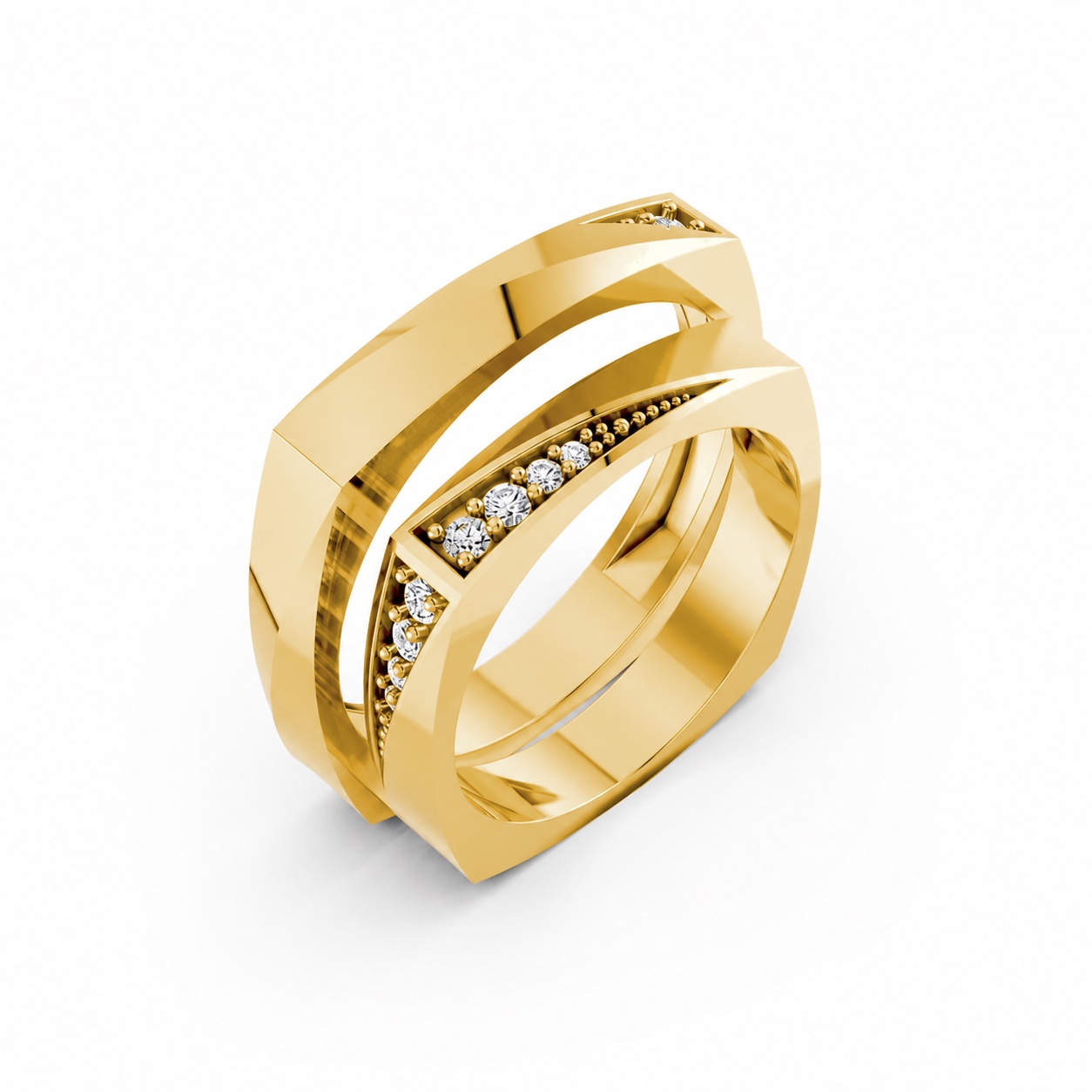Nhẫn cưới S217 Vàng Gold thiết kế tinh tế, sang trọng