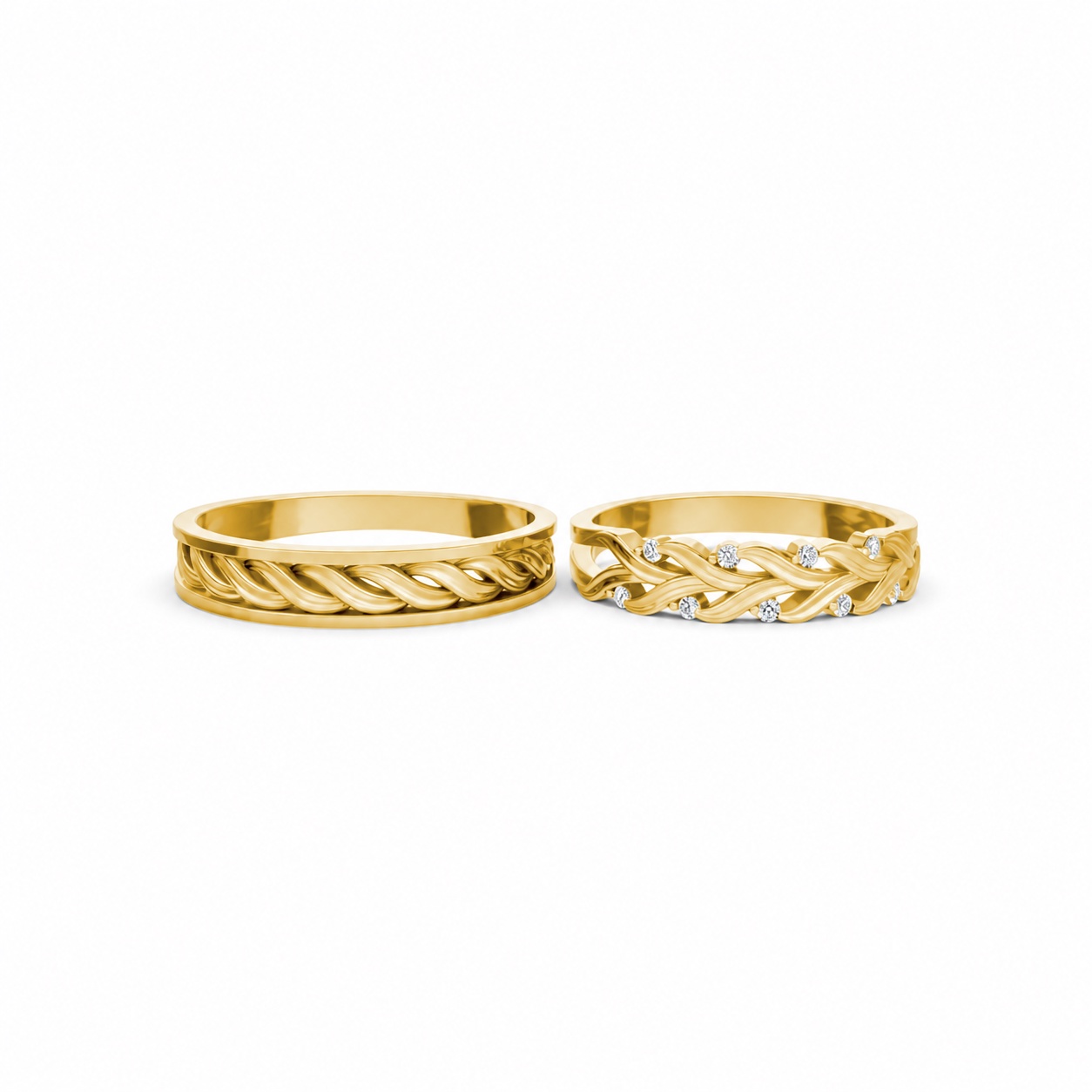 Nhẫn cưới S220 Vàng Gold vàng 10K/14K/18K/607 cao cấp, thanh lịch