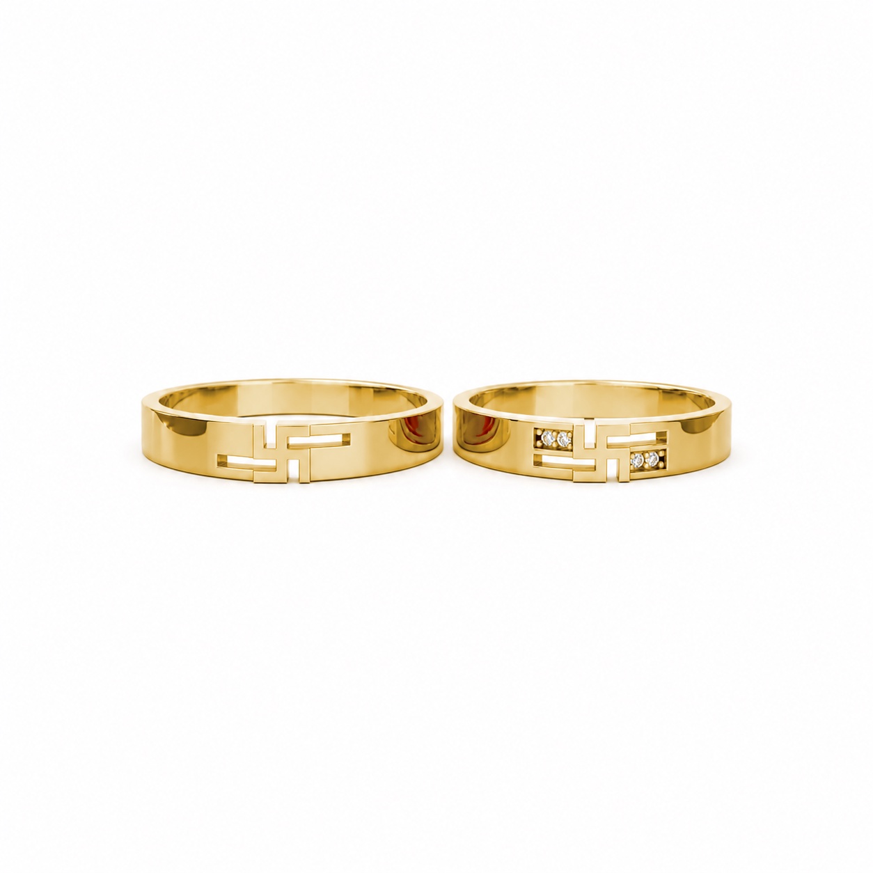 Nhẫn cưới S222 Vàng Gold vàng 10K/14K/18K/607 cao cấp, thanh lịch