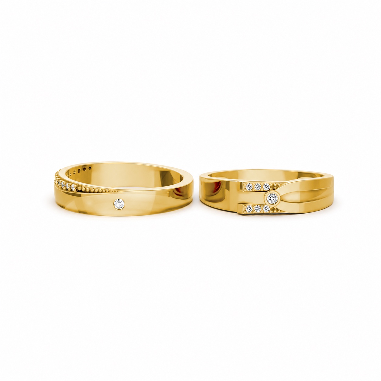 Nhẫn cưới S227 Vàng Gold vàng 10K/14K/18K/607 cao cấp, thanh lịch