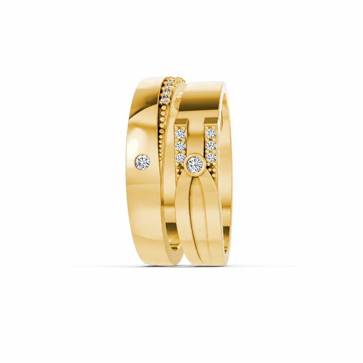 Nhẫn cưới S227 Vàng Gold thiết kế phá cách, sang trọng