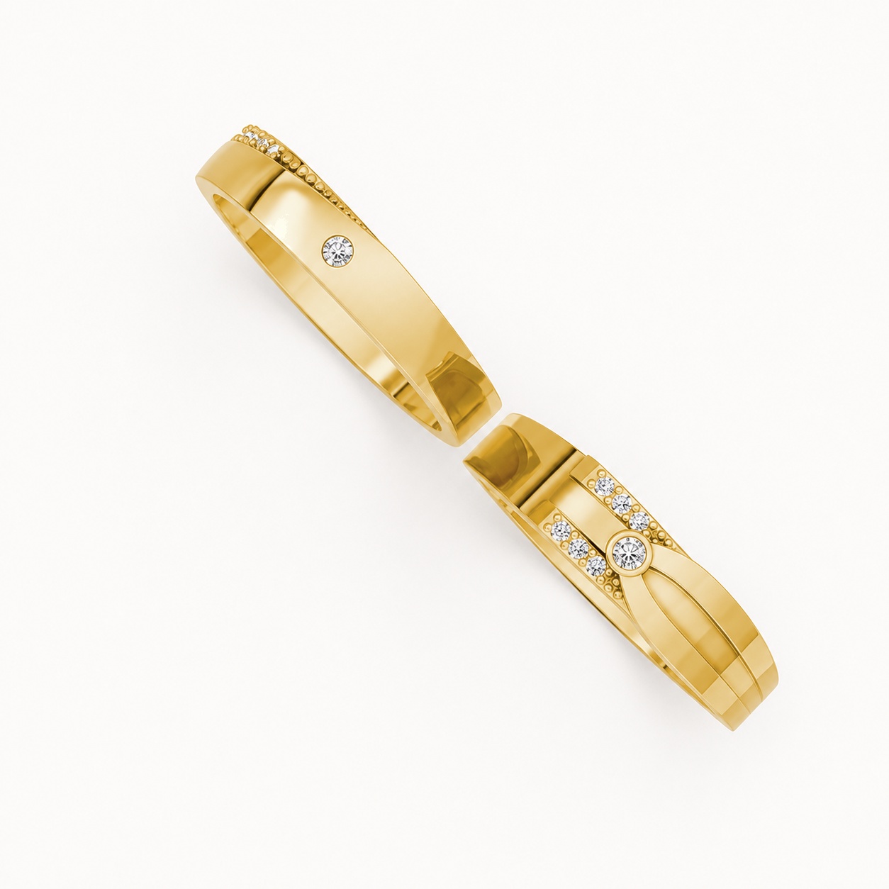 Nhẫn cưới S227 Vàng Gold thiết kế tinh xảo, độc đáo