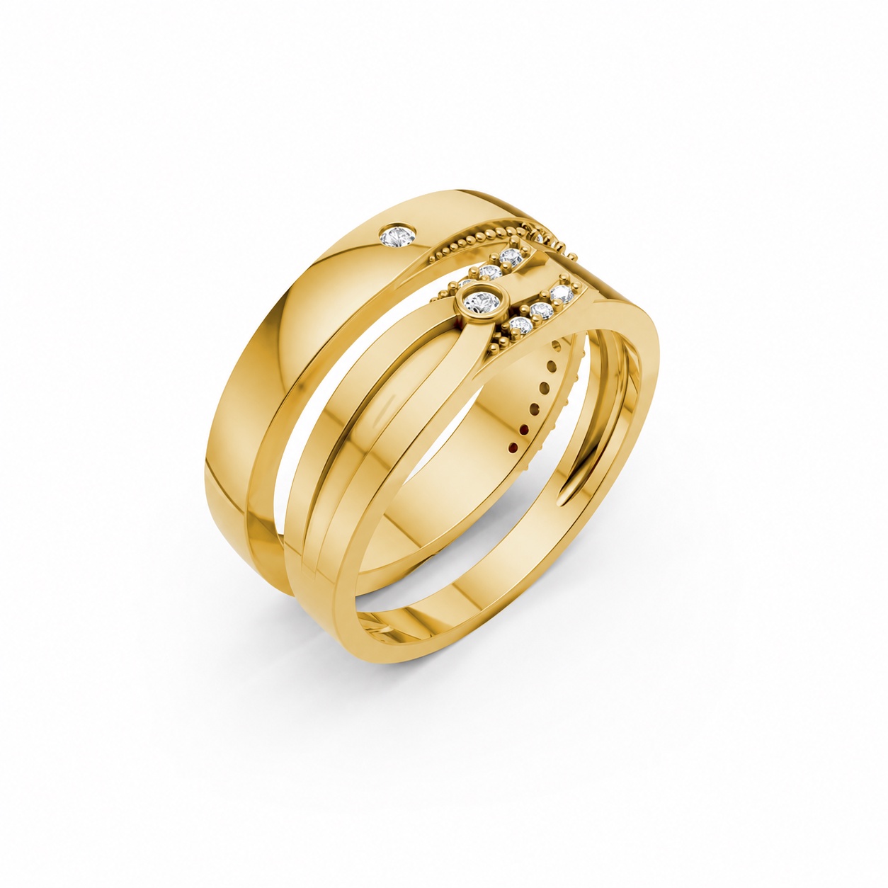 Nhẫn cưới S227 Vàng Gold thiết kế tinh tế, sang trọng