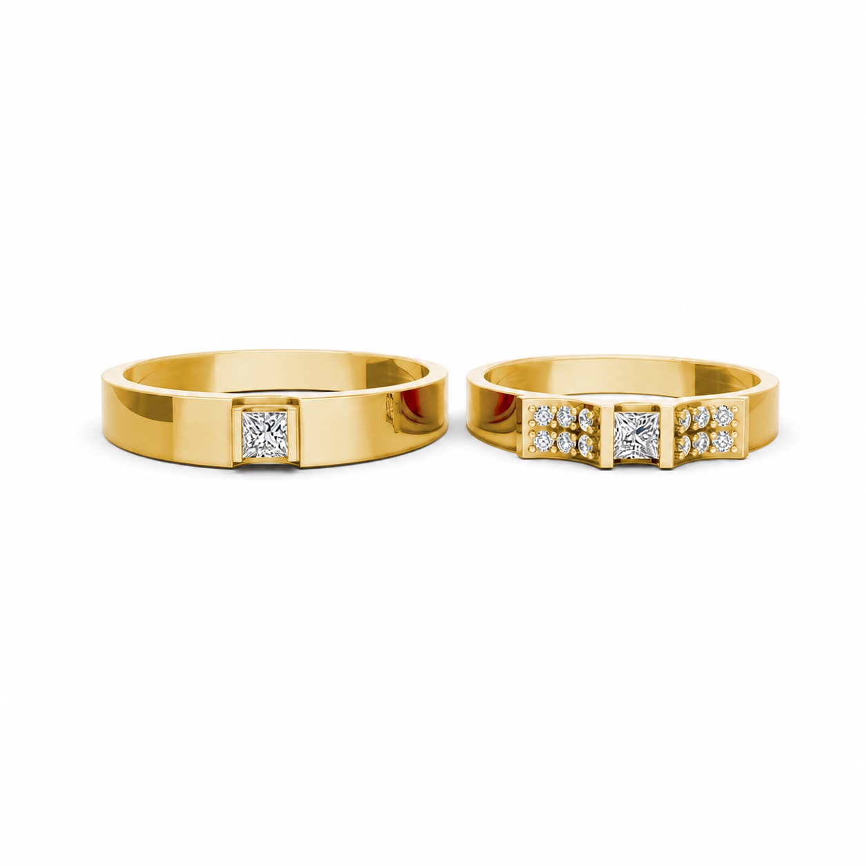 Nhẫn cưới S230 Vàng Gold vàng 10K/14K/18K/607 cao cấp, thanh lịch