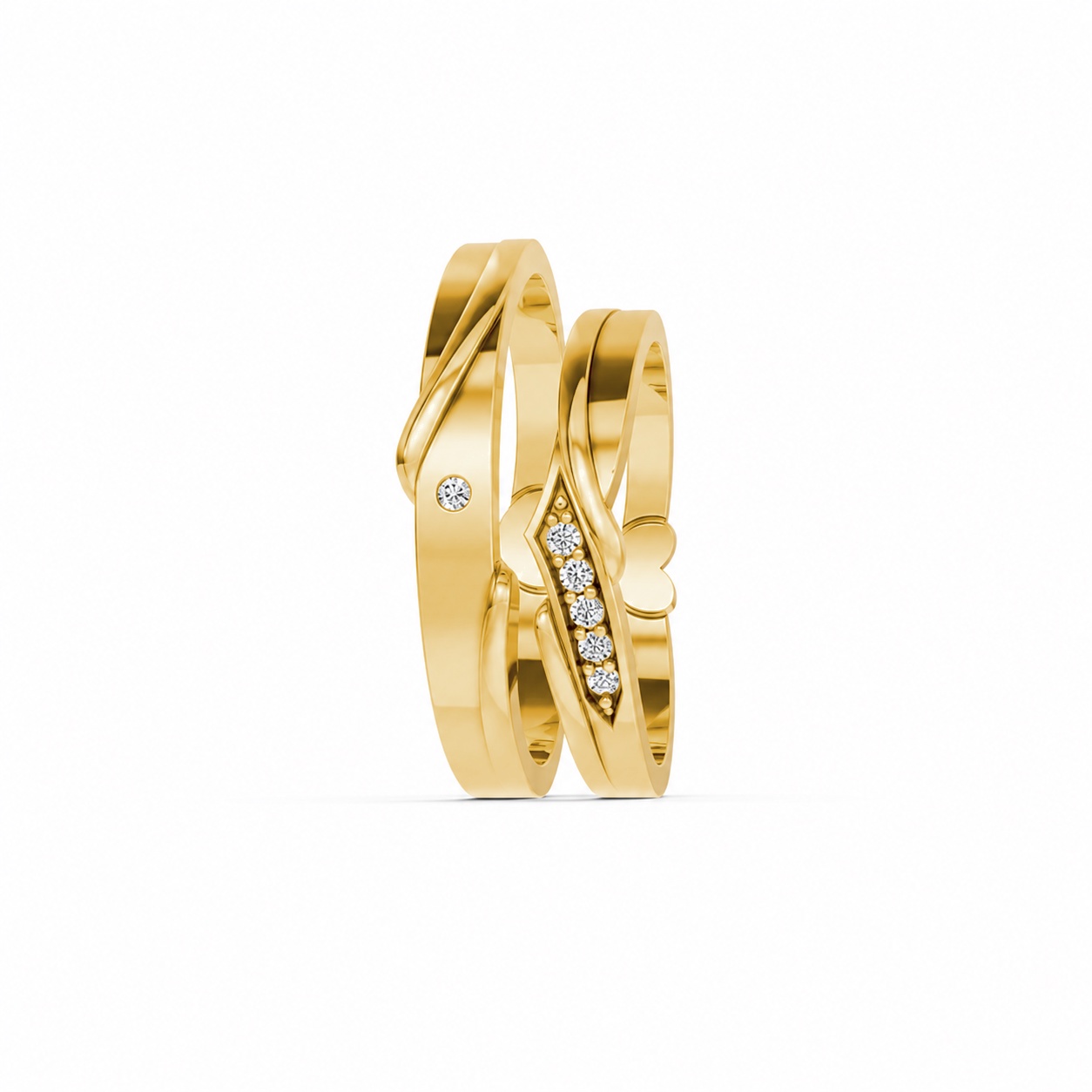 Nhẫn cưới S231 Vàng Gold thiết kế phá cách, sang trọng